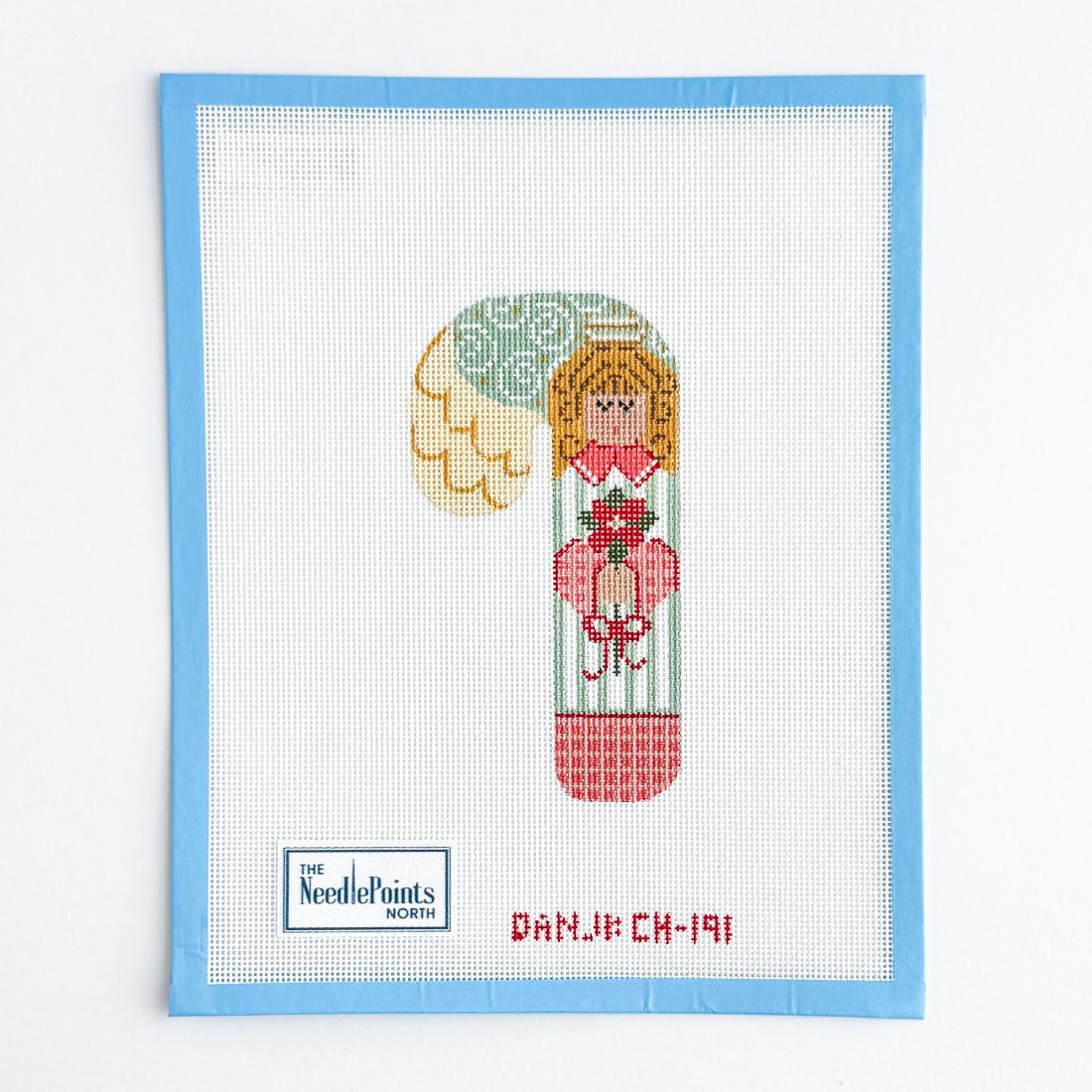 Angel With Poinsettia Candy Cane