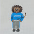 Needlepoint lion wearing a 'LIONS' sweater on a white background with 'The Needlepoints North' branding.
