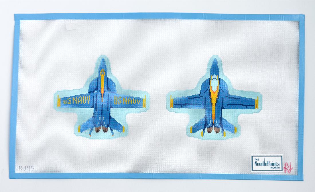 2 sided Blue Angel (plane)
