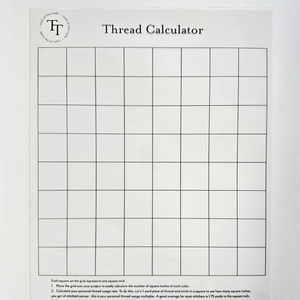 Thread Calculator chart on a white background