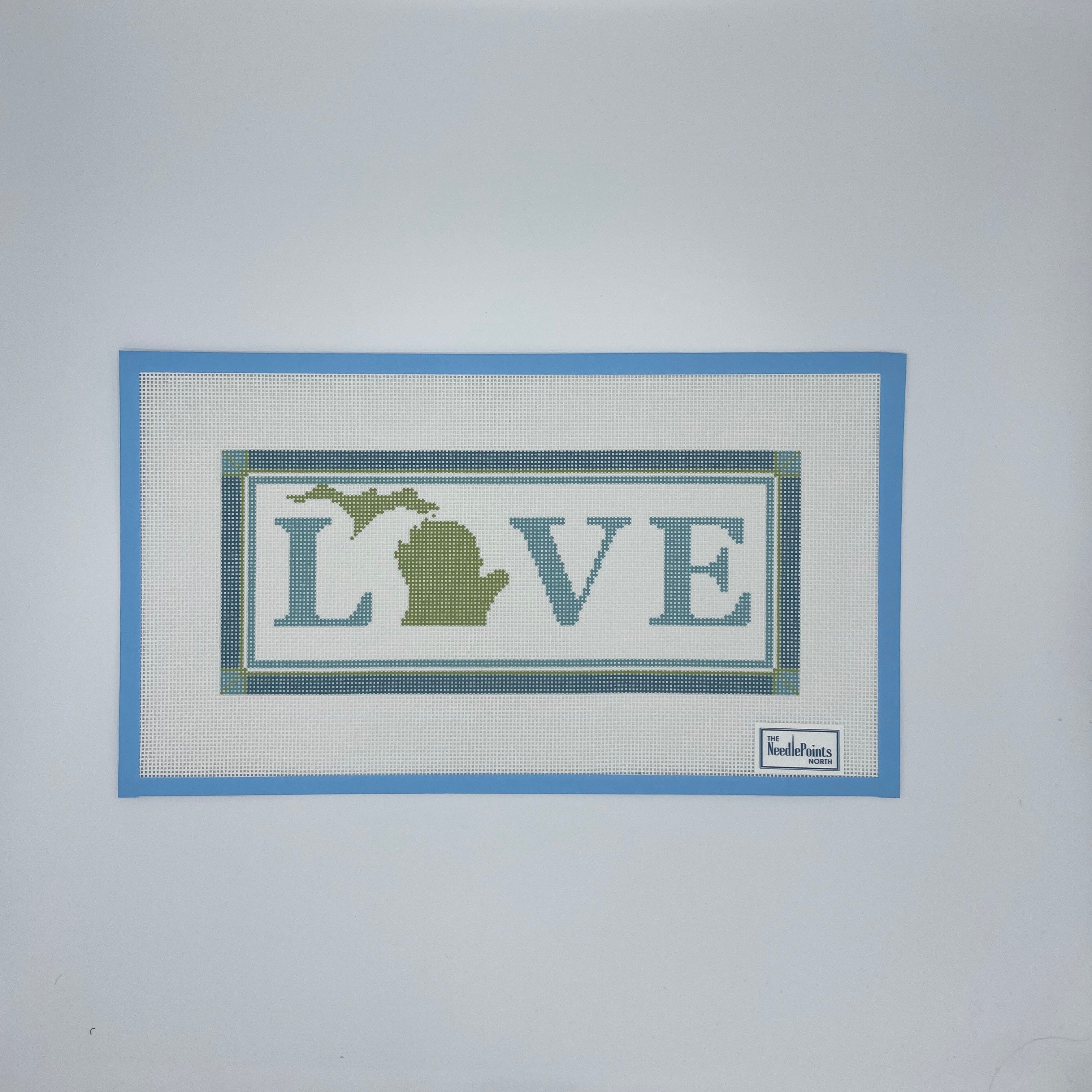 LOVE (Michigan) blue and Green