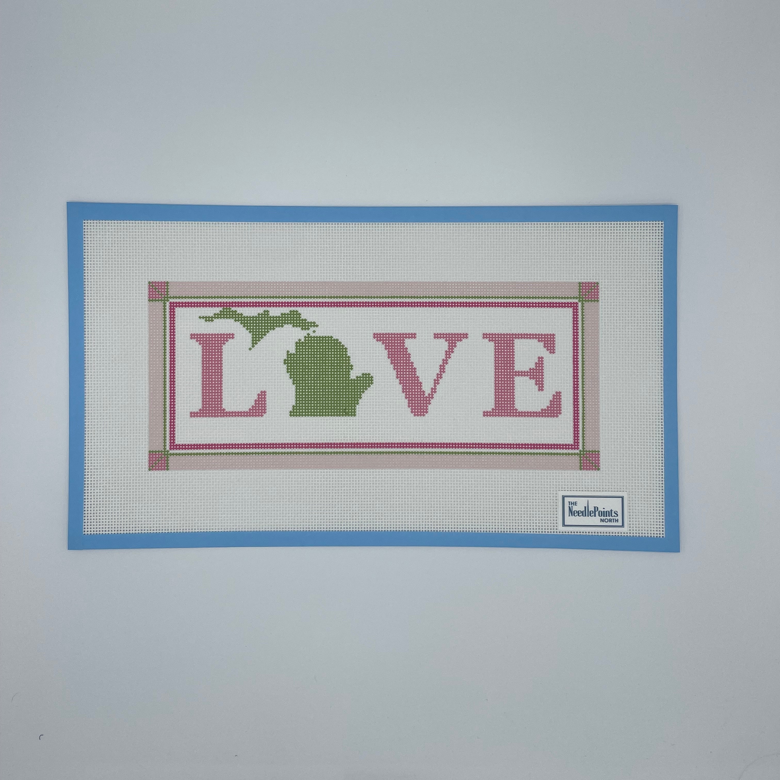 LOVE (Michigan) pink and green