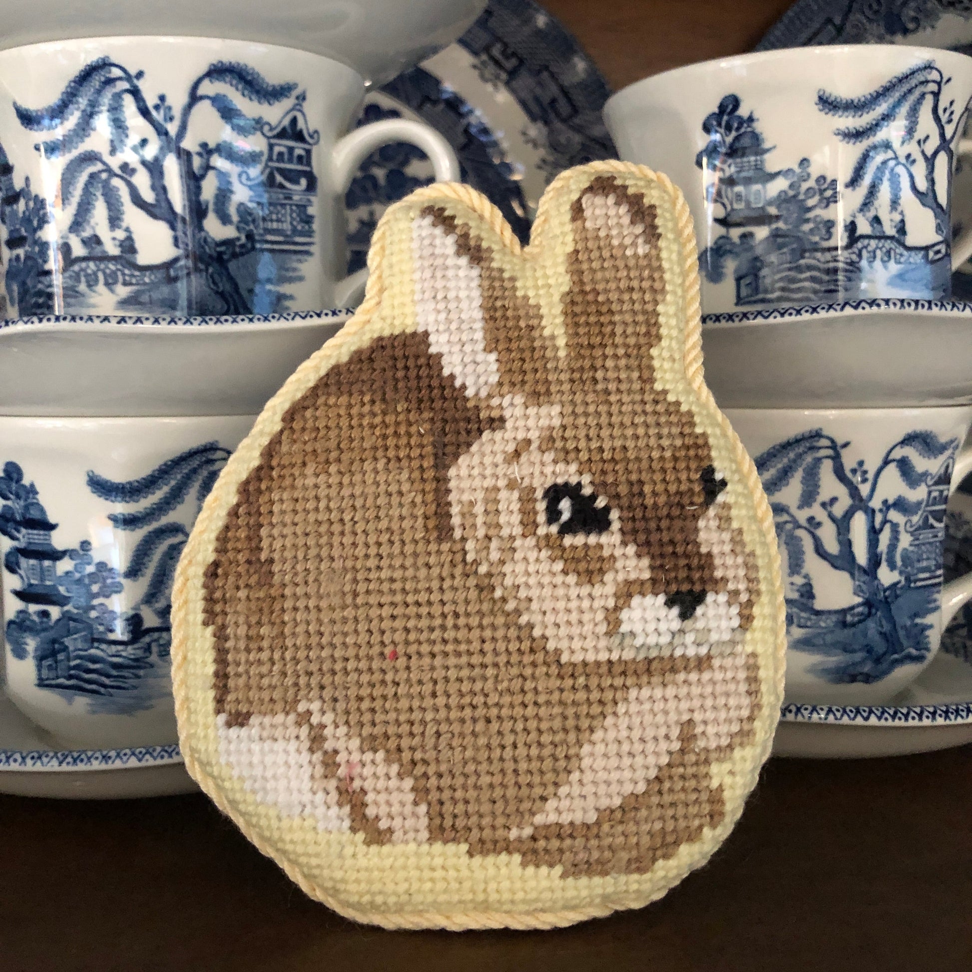 needlepoint bunny standup
