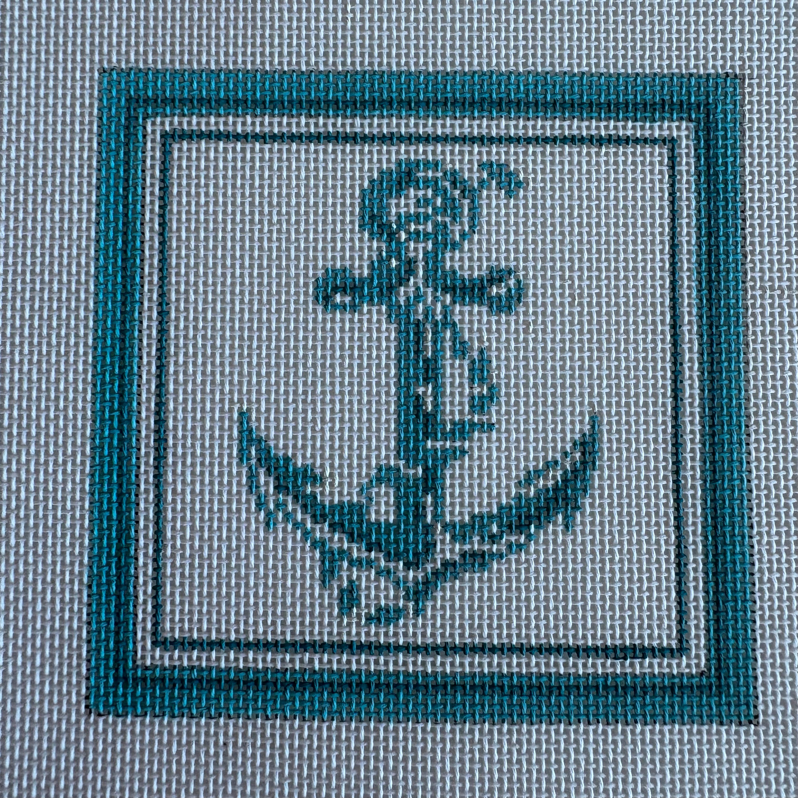 Nautical Coaster Anchor in Aqua