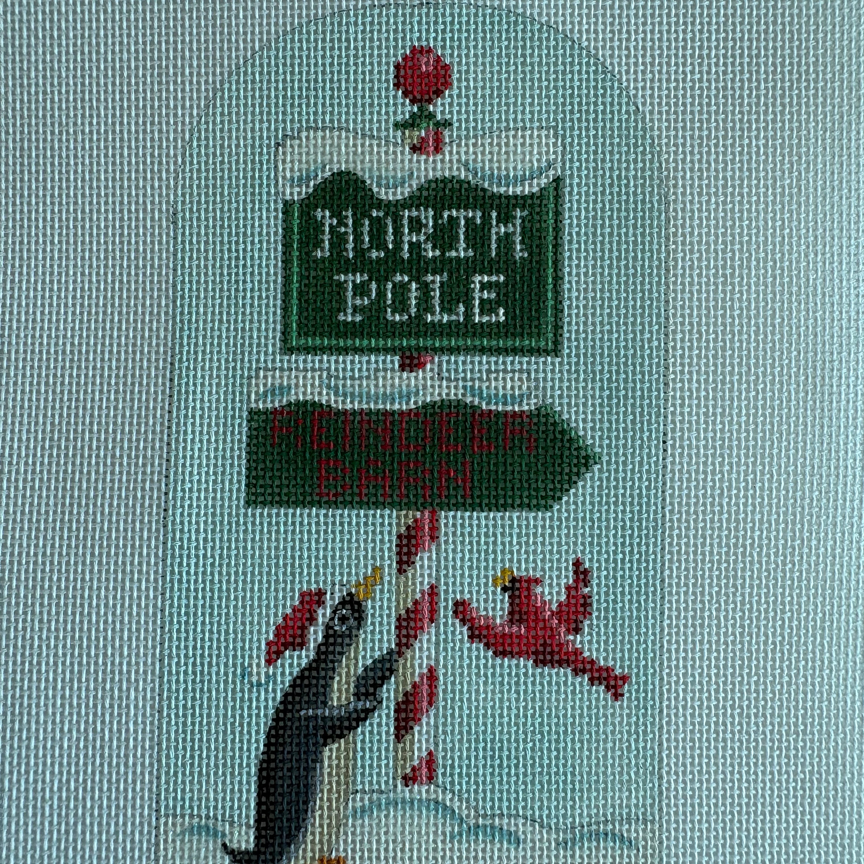 North Pole Penguin & Sign