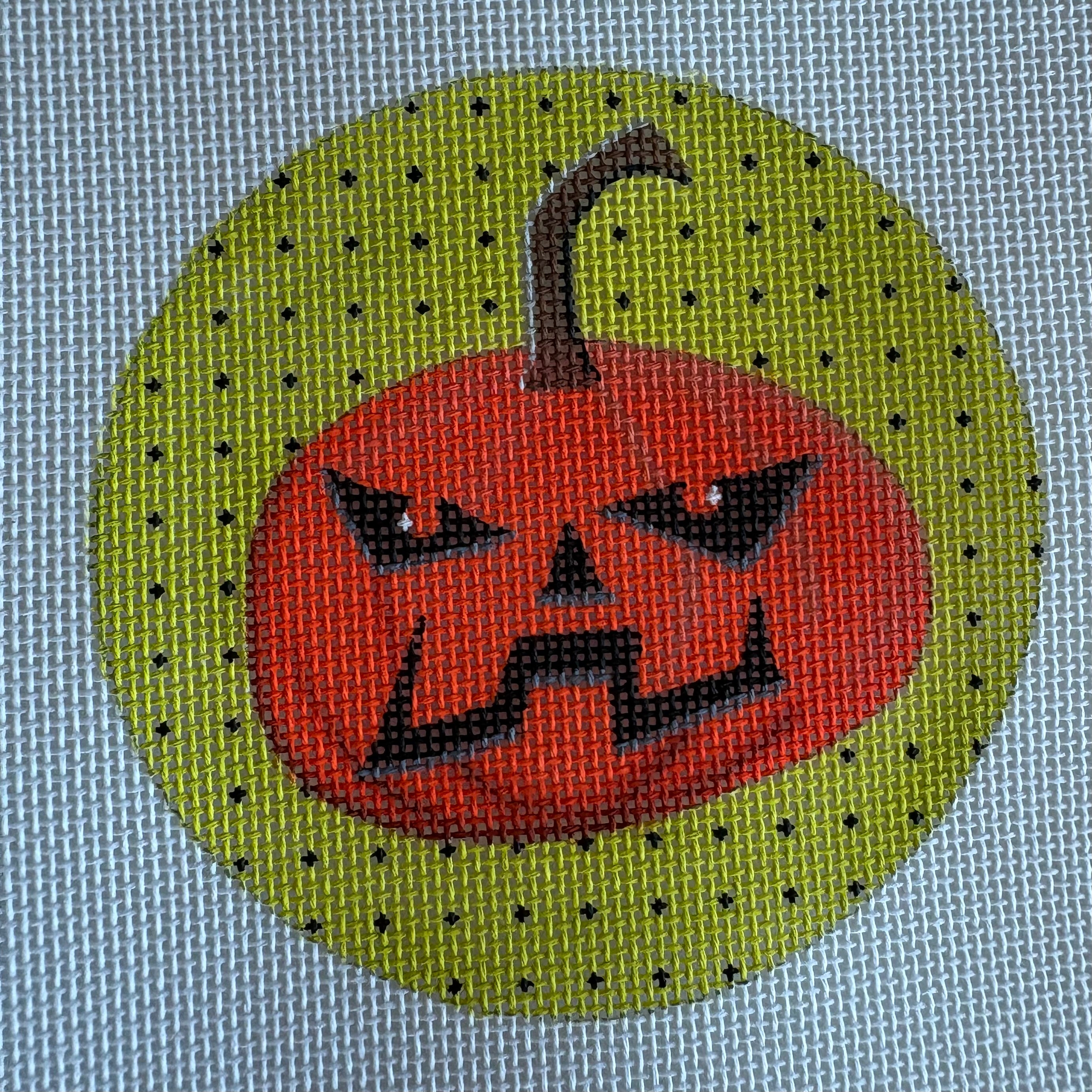 Pumpkin Meanie with Lime Background