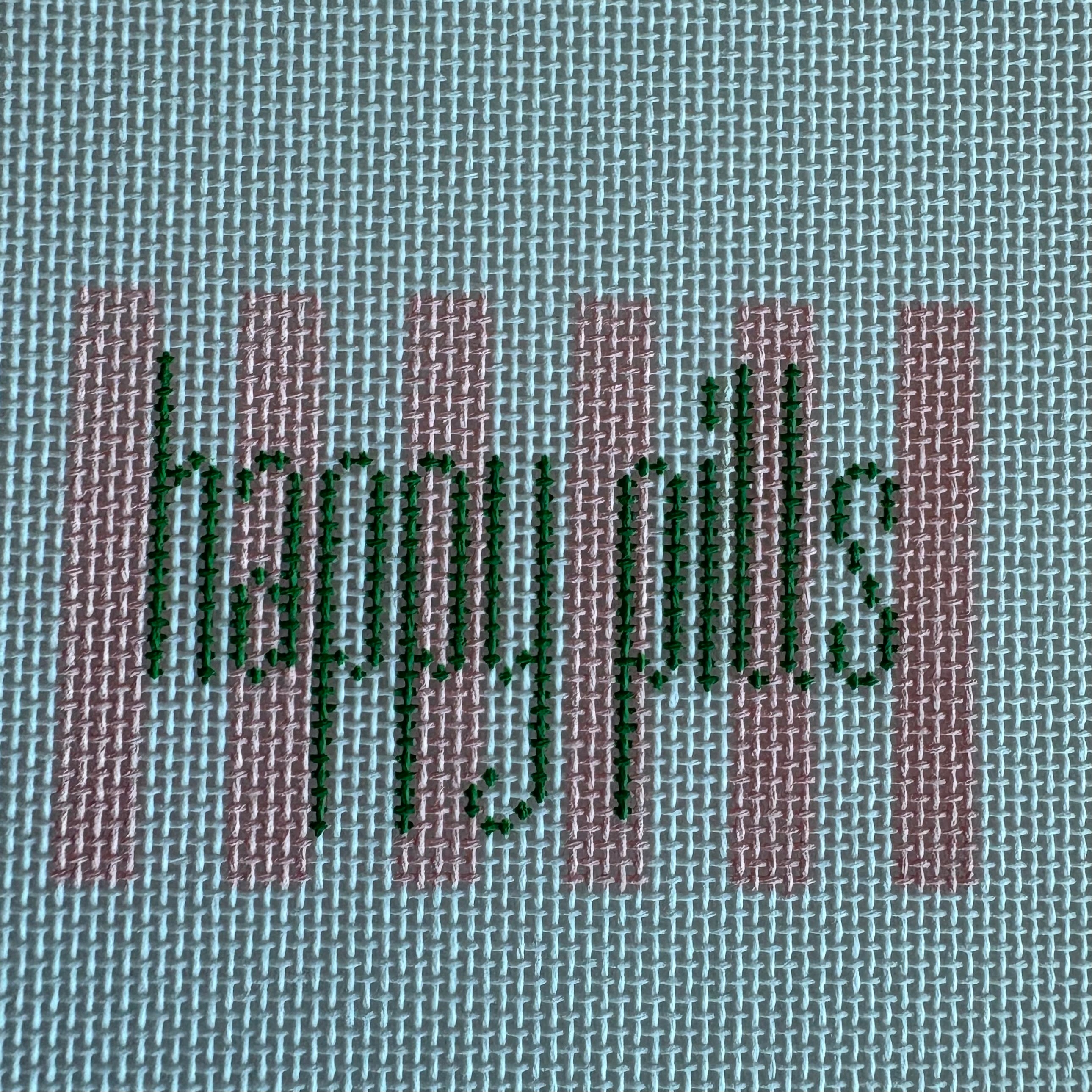 Happy Pills green on pink