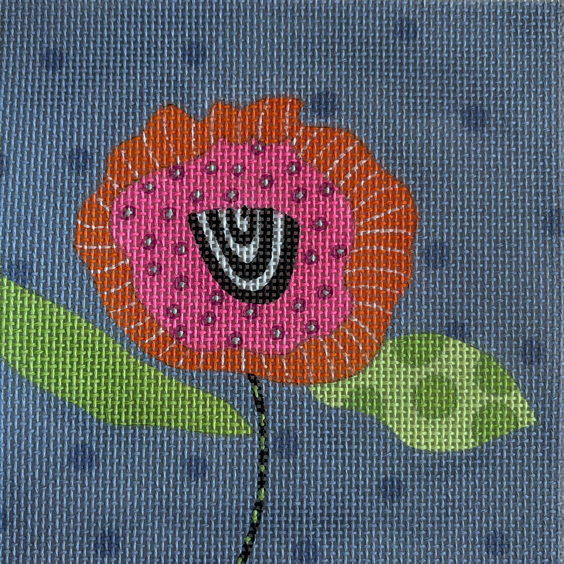Neon Flower with Purple Background