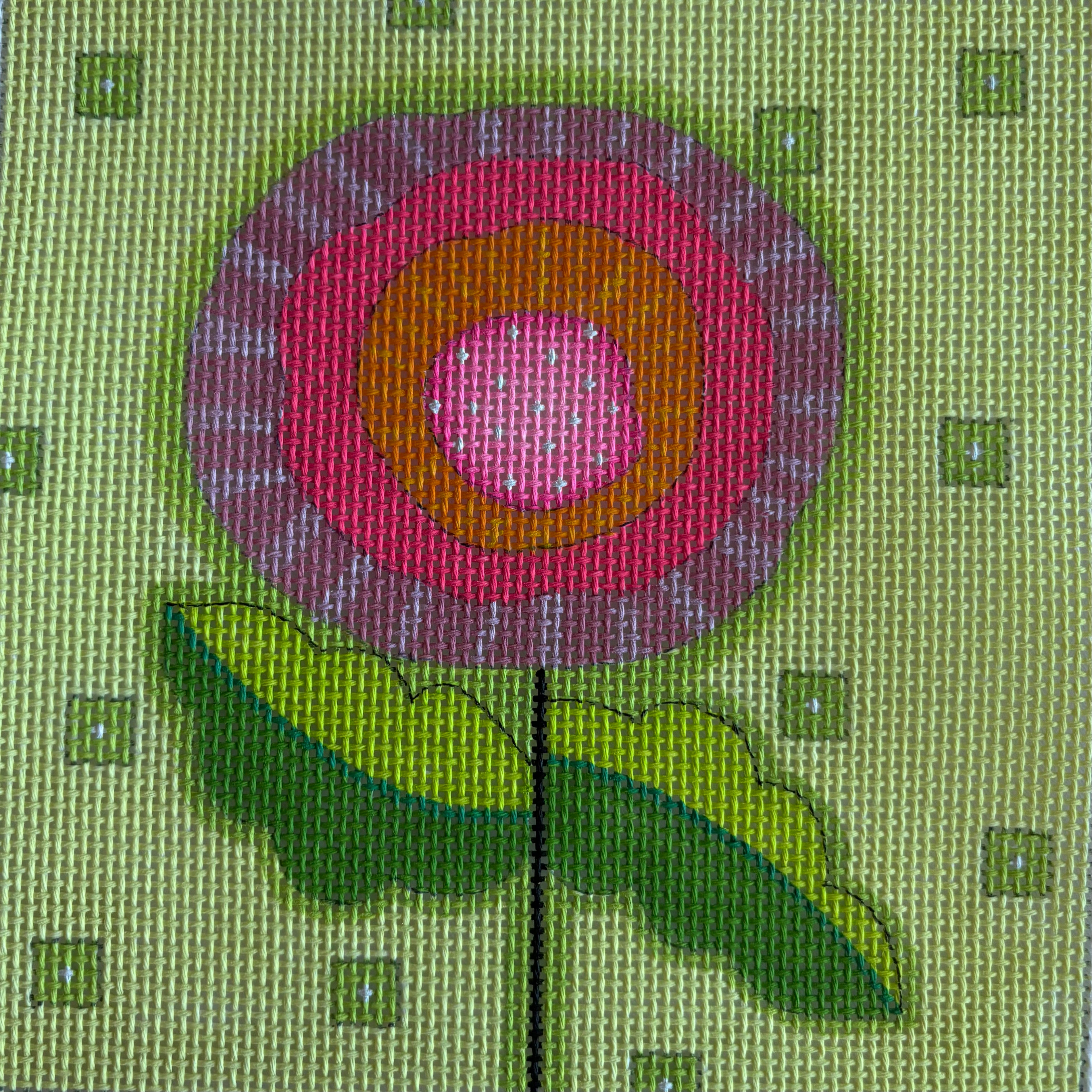 Summer - lime with pink flower