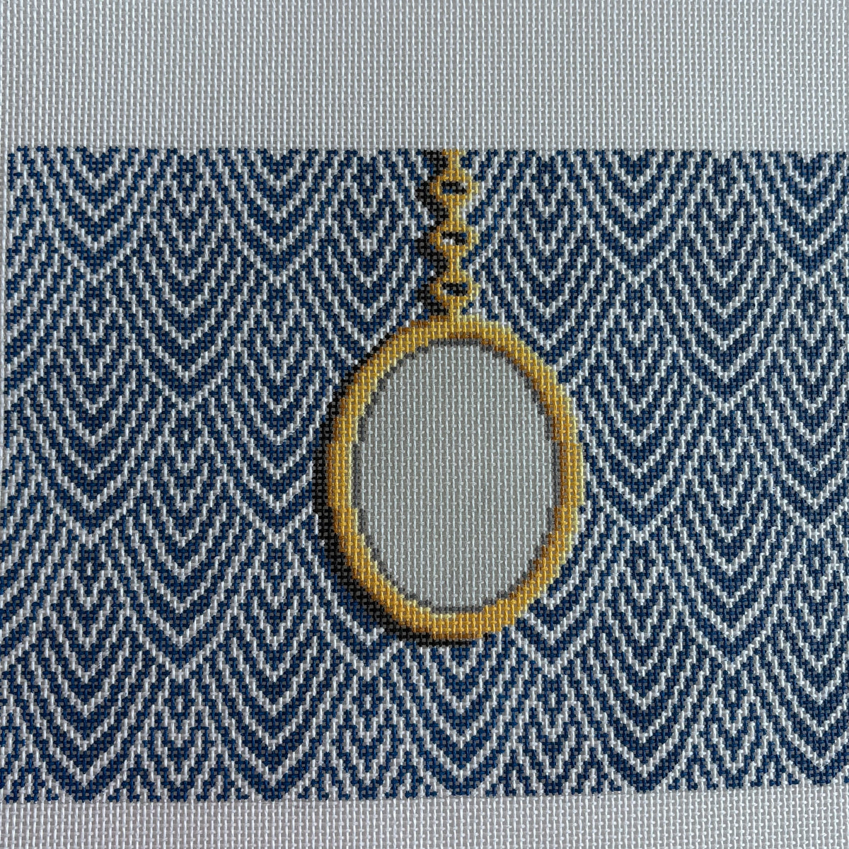 Feather Clutch - Blue with Monogram