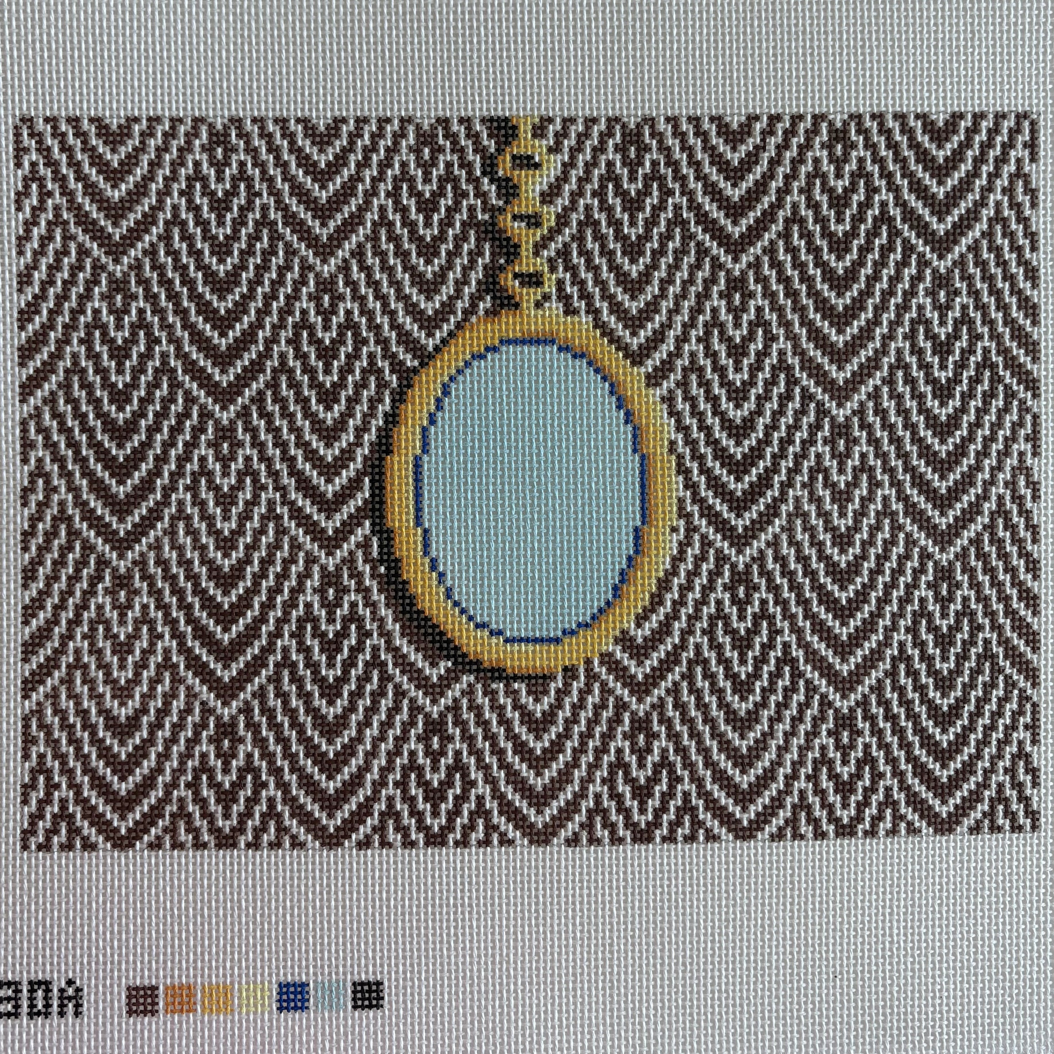 Feather Clutch - Brown with Monogram