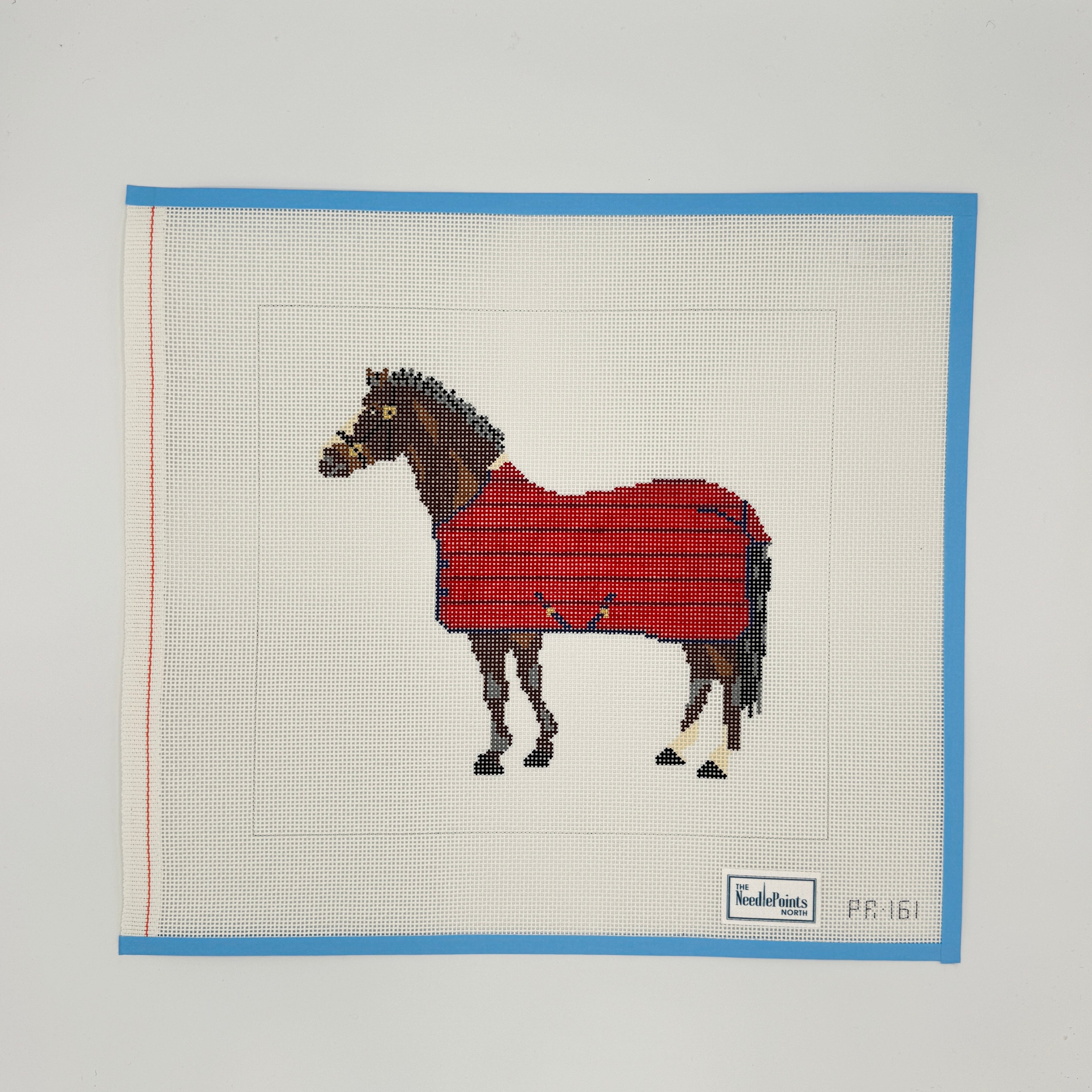 Brown Horse with Red Blanket
