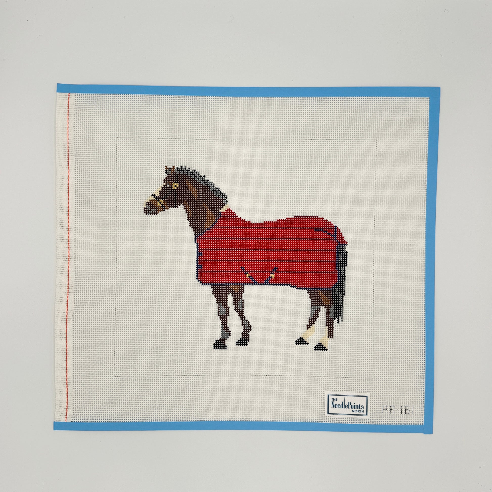 Brown Horse with Red Blanket