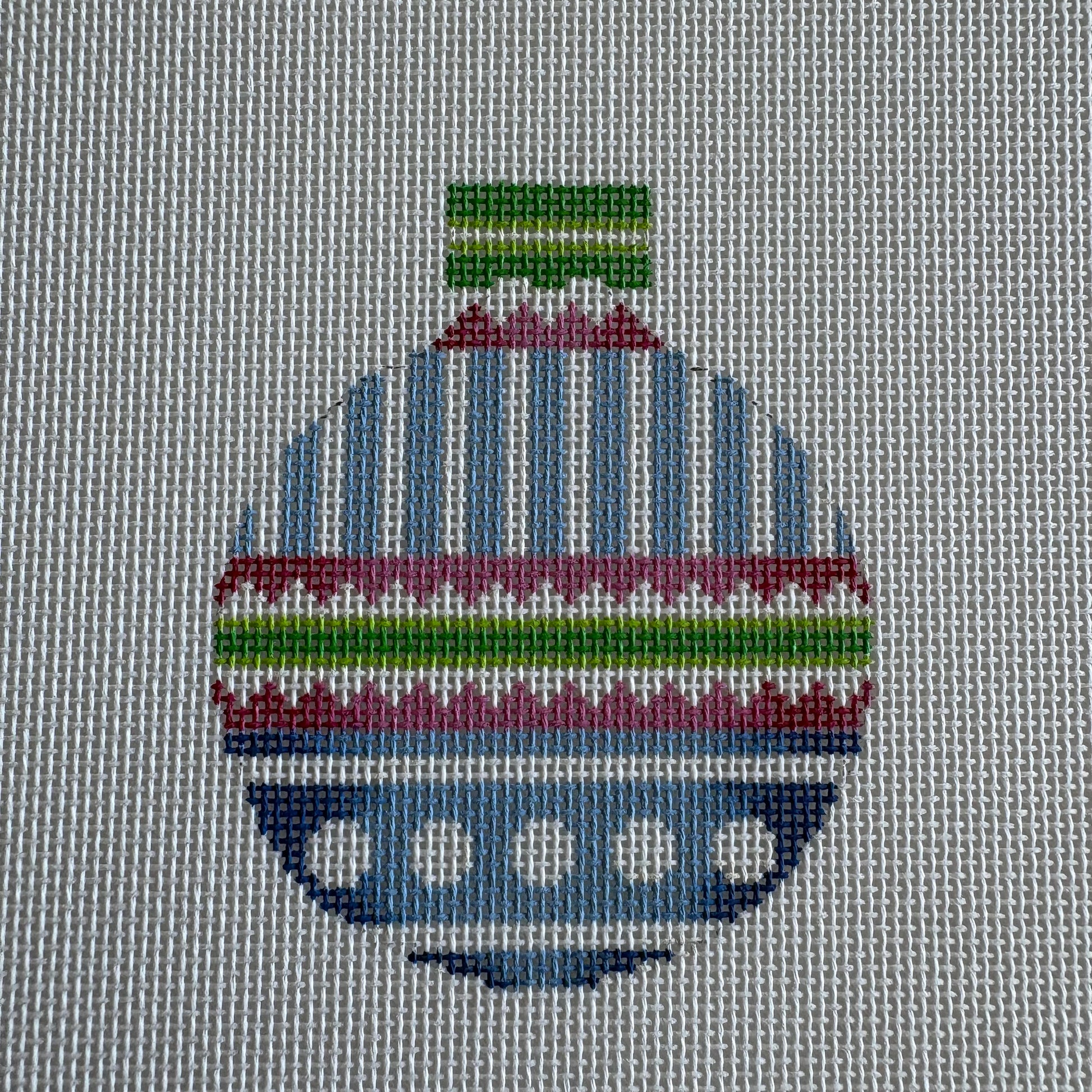Ornament bulb blue stripes