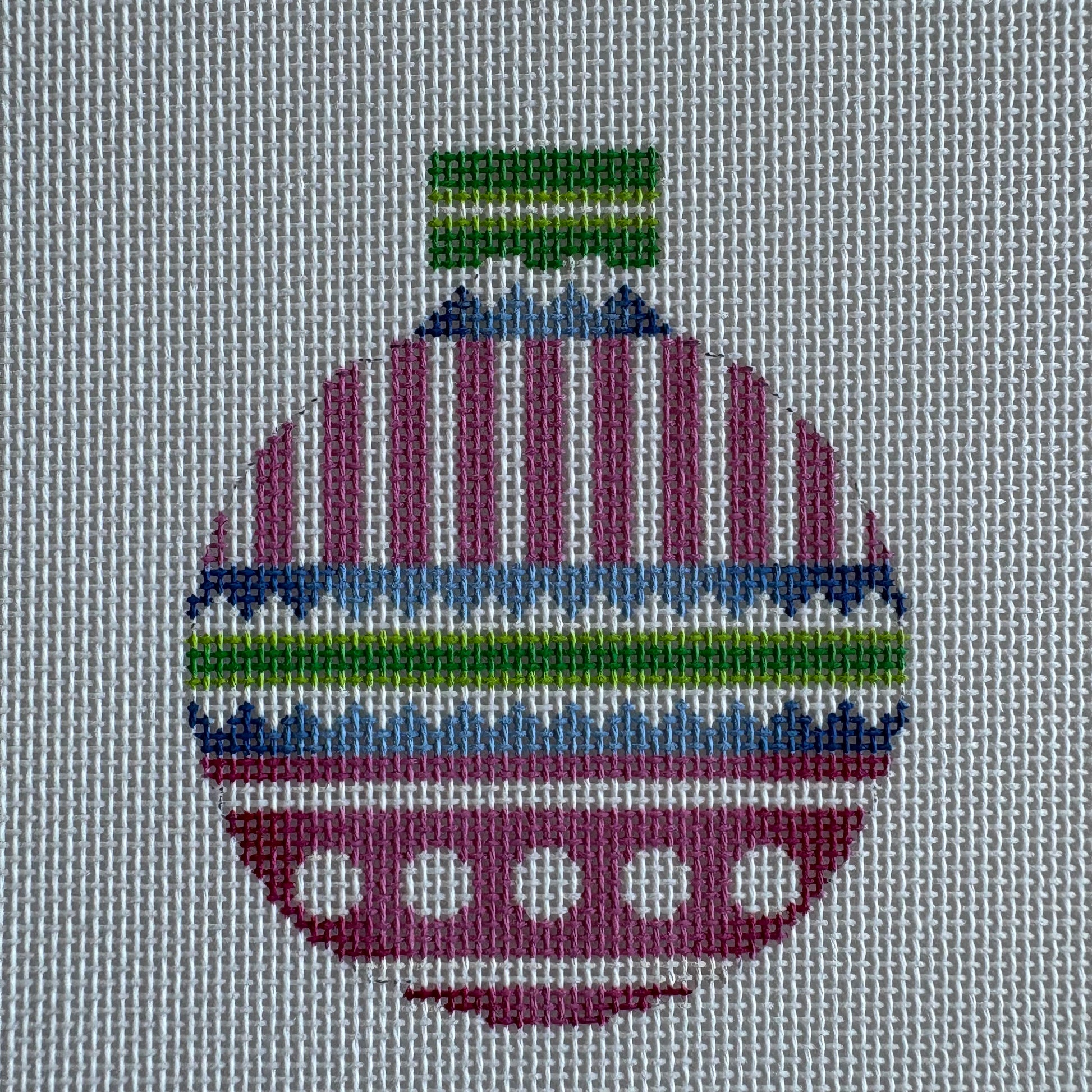 Ornament bulb pink stripes