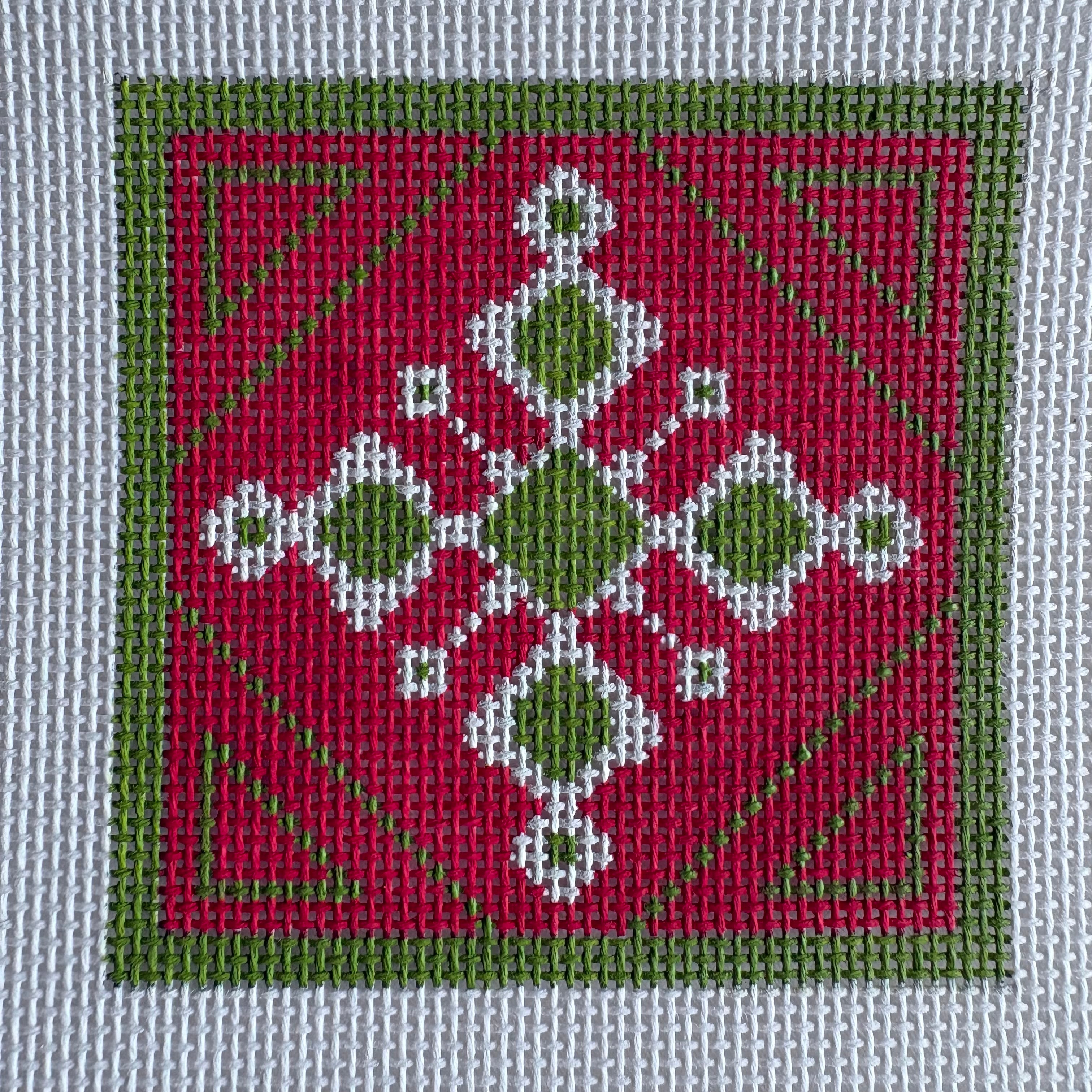 Christmas Snowflake Red Background