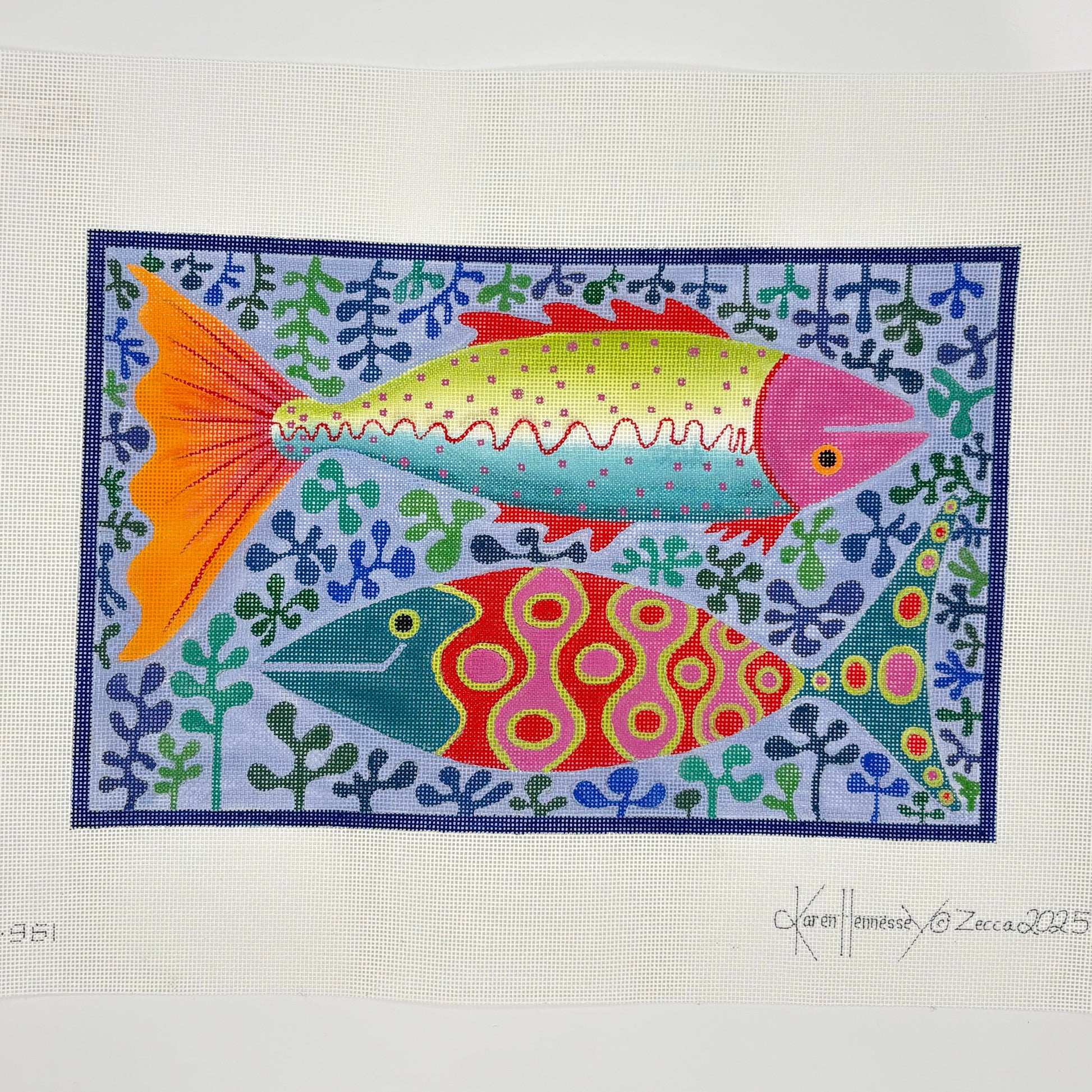 Two Fish Swimming in Seaweed