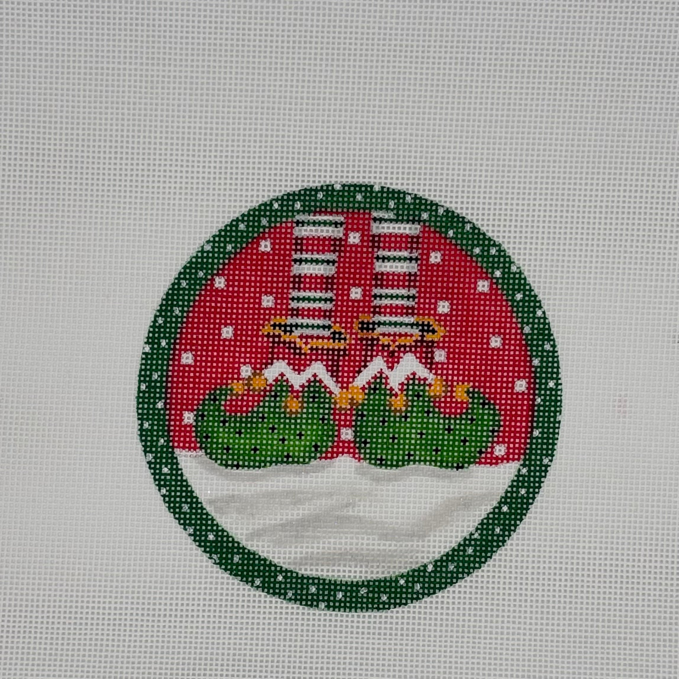 Elf feet with green dotted border