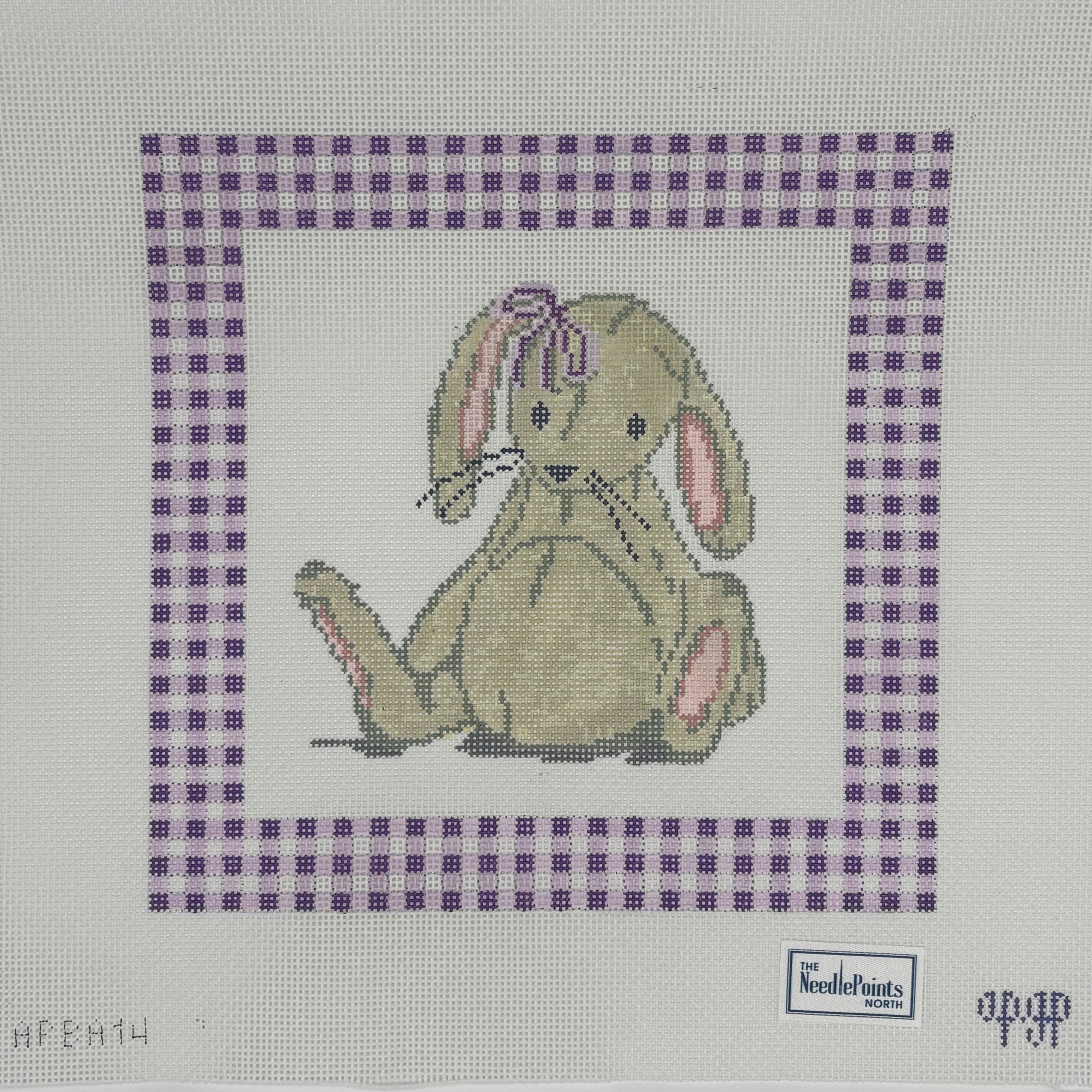 Bunny Lovey w gingham border