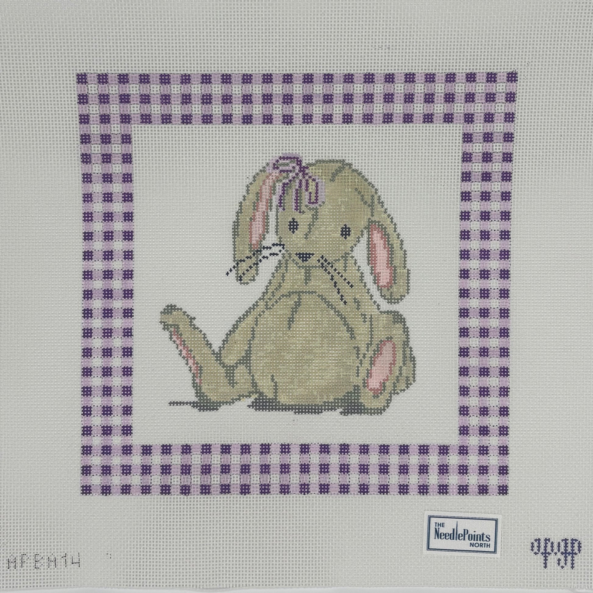 Bunny Lovey w gingham border
