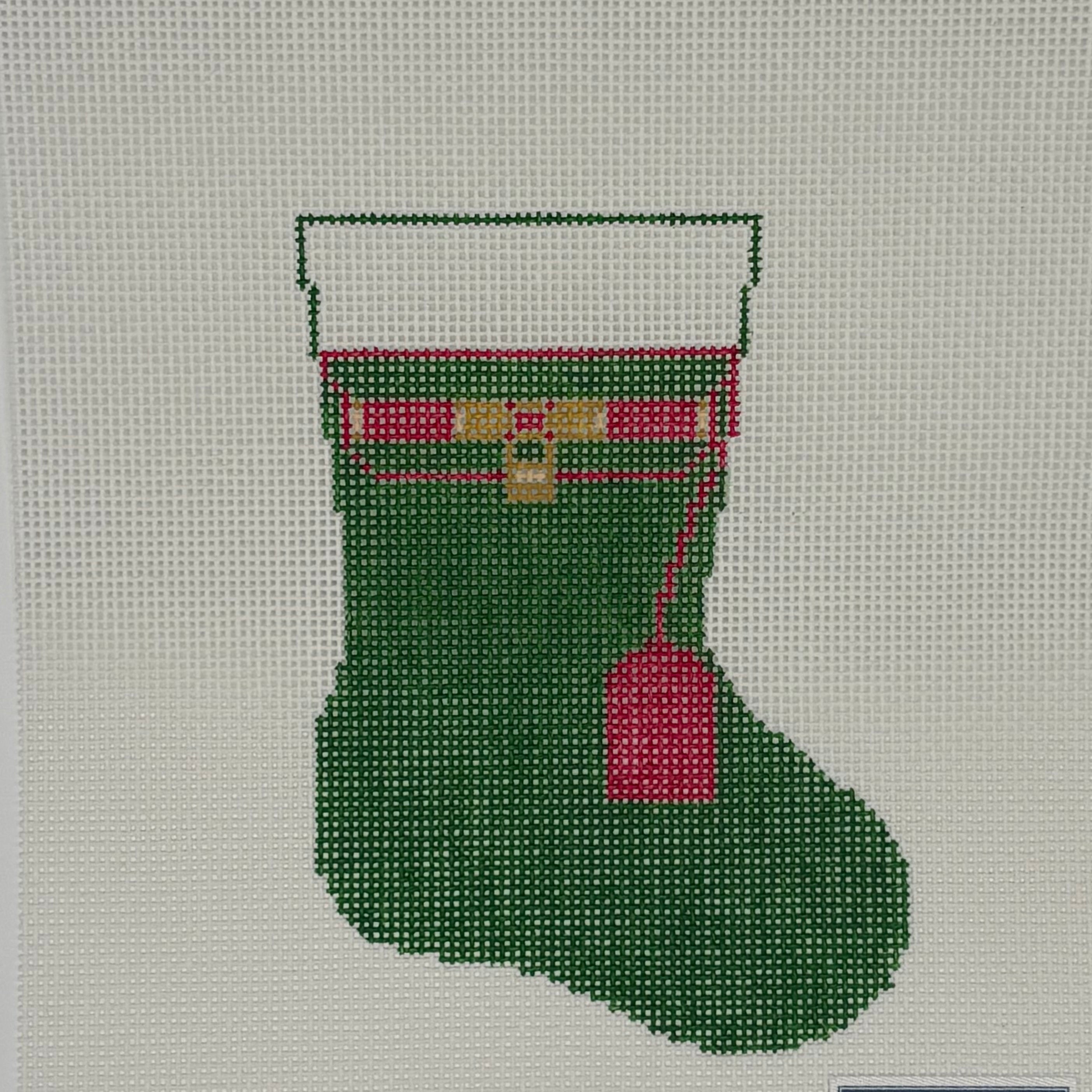 Green Stocking with Red Tag