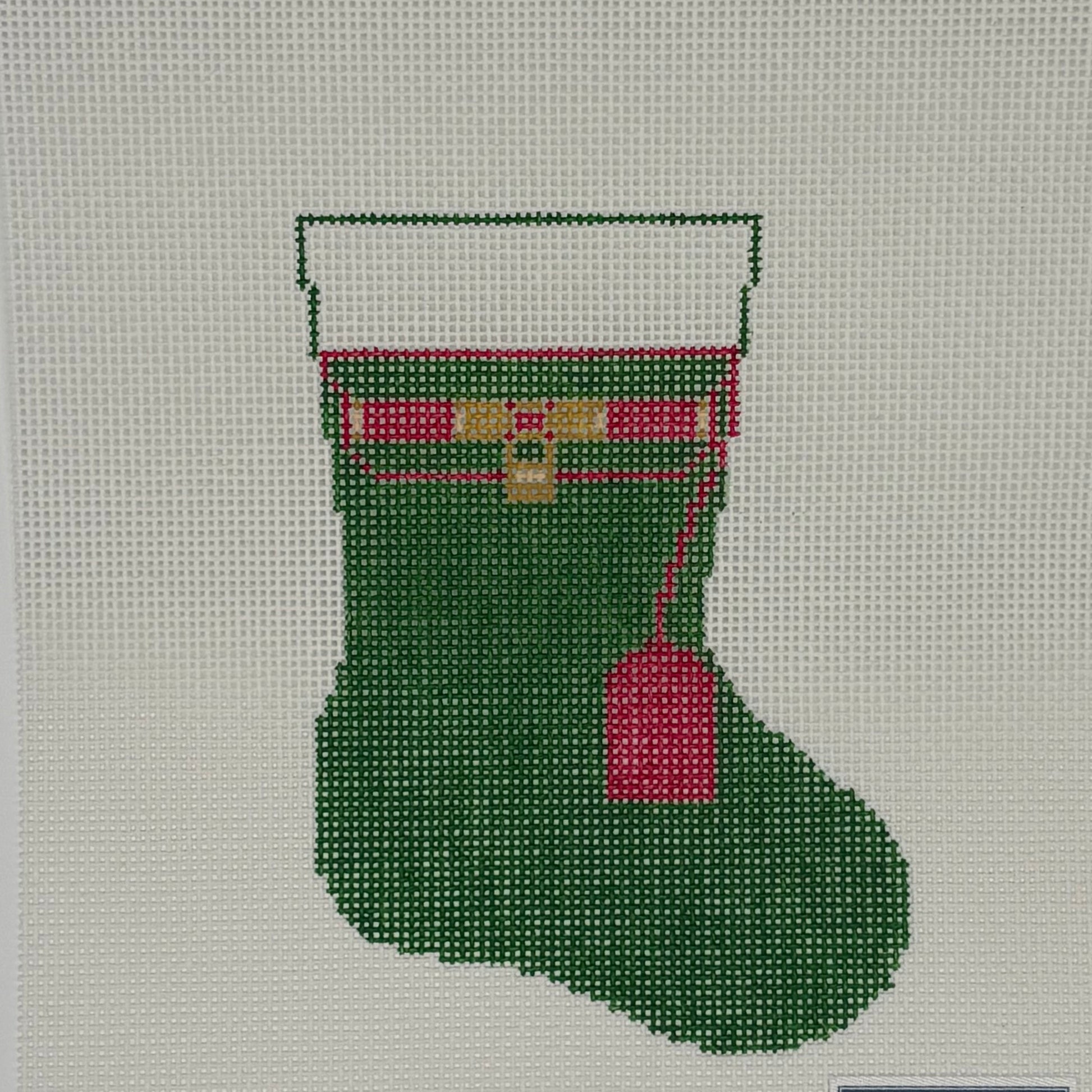 Green Stocking with Red Tag