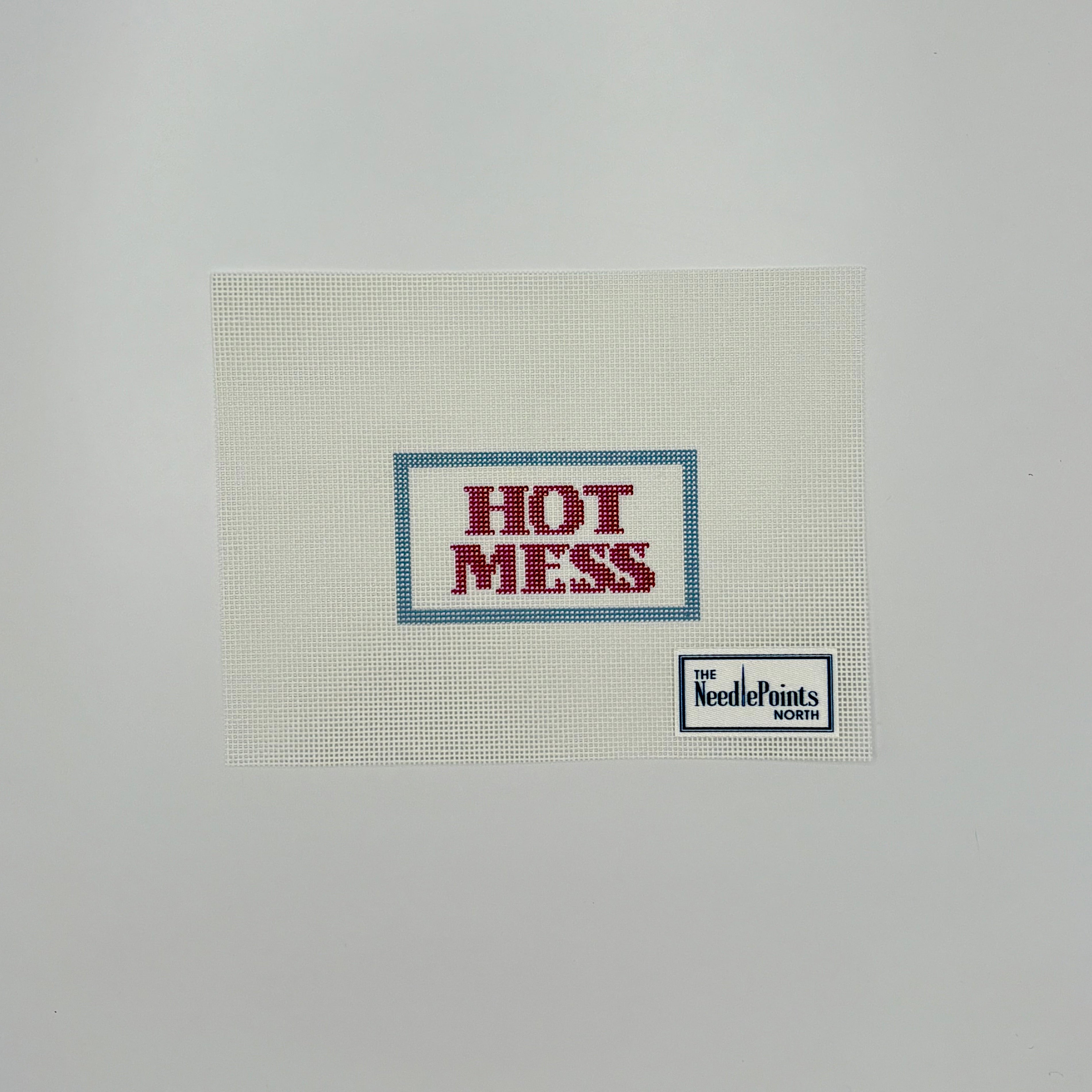 Canvas with Hot Mess in blue frame