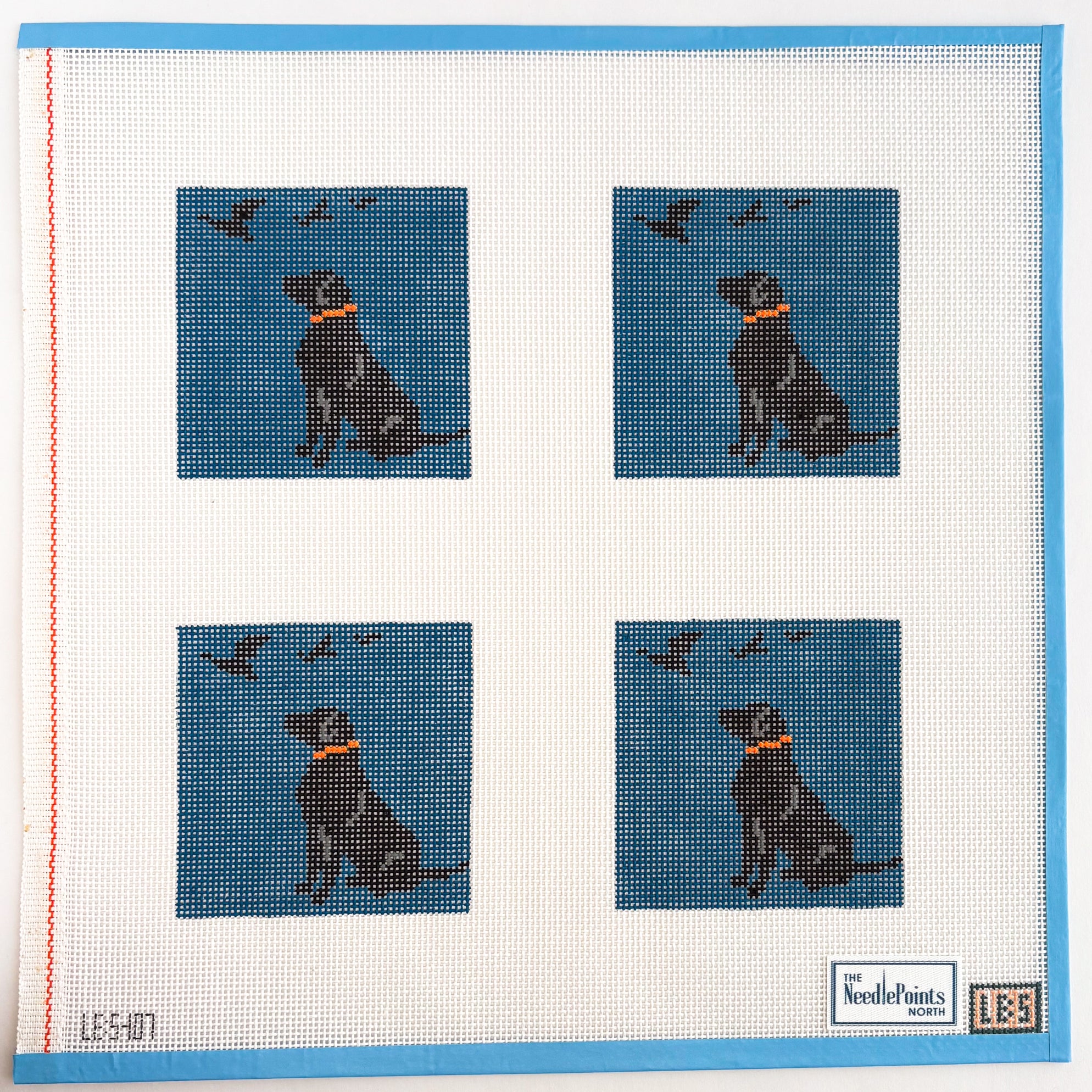 Black Lab with Ducks Flying