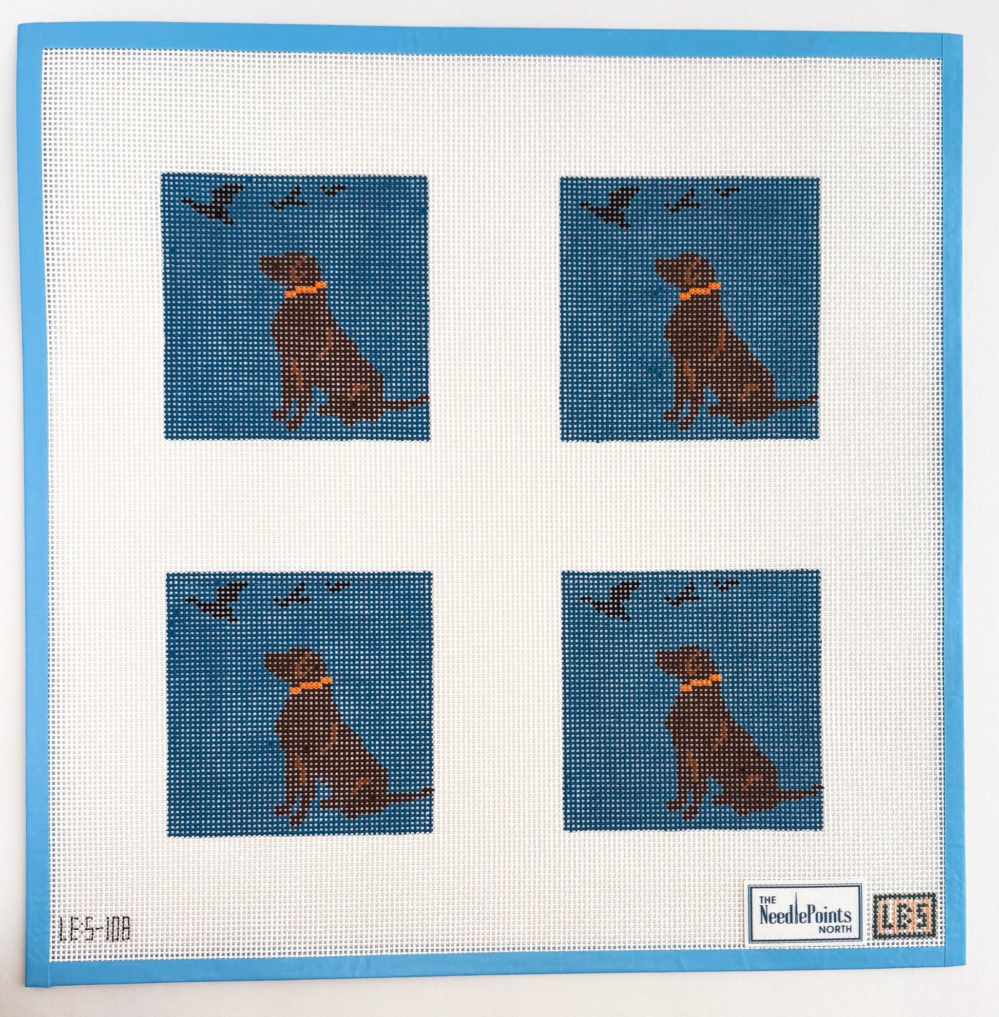 Chocolate Lab with Ducks Flying