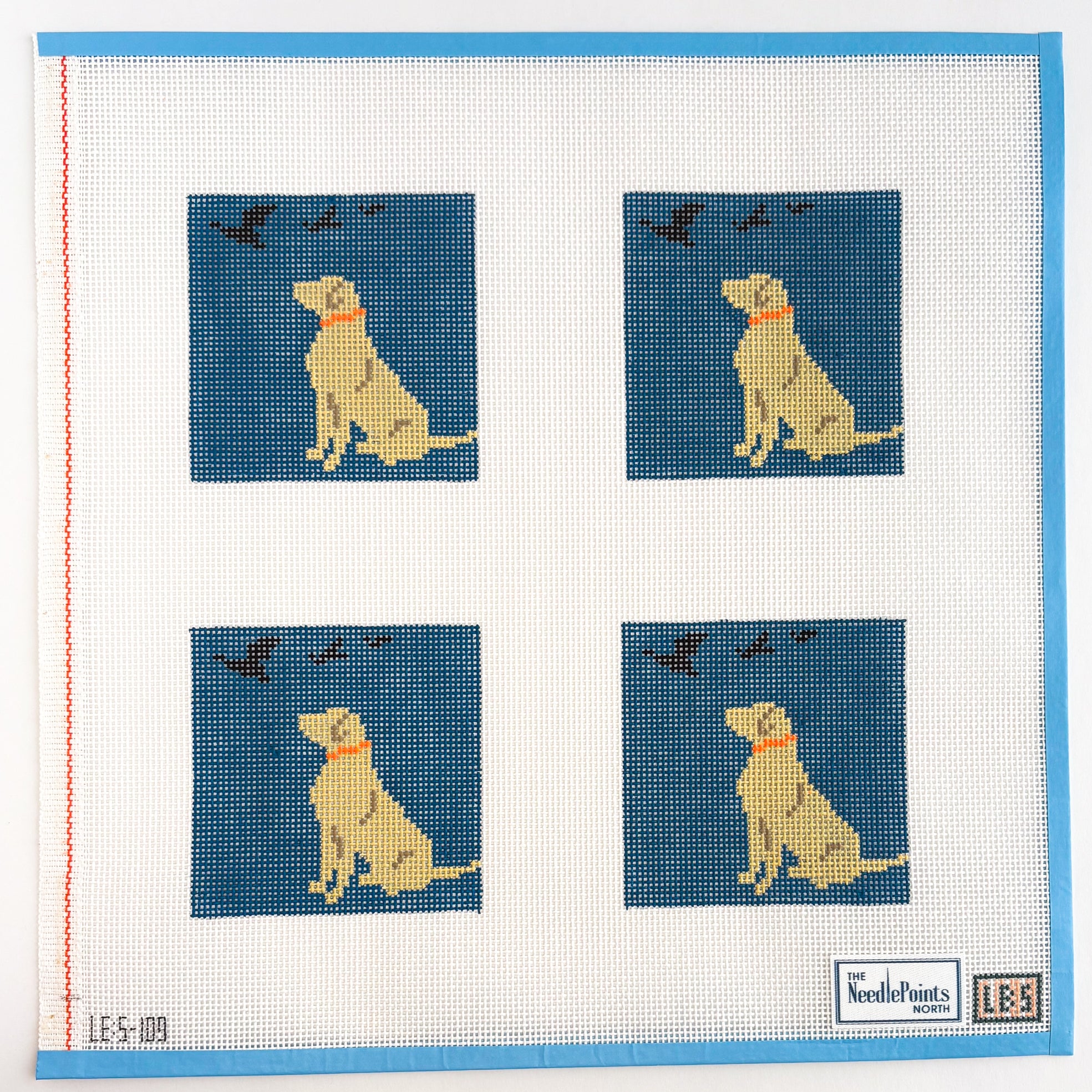 Yellow Lab with Ducks Flying