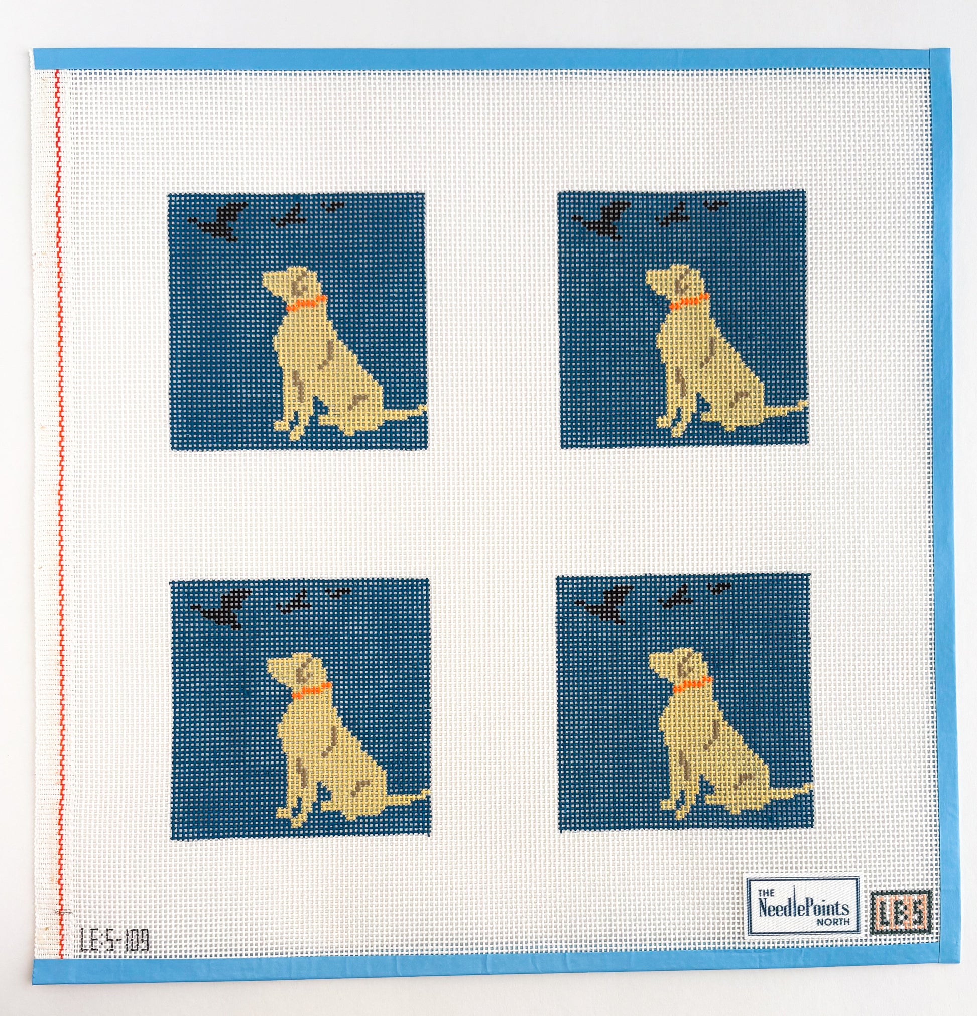 Yellow Lab with Ducks Flying