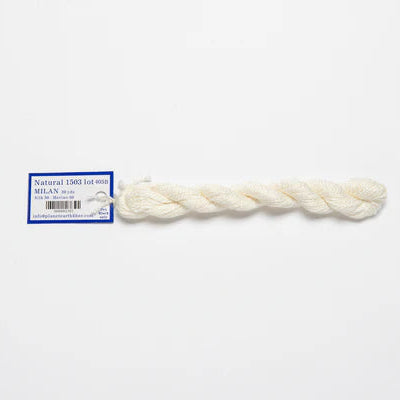 White braided rope with a label on a white background