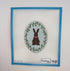 Chocolate Bunny Oval - Blue