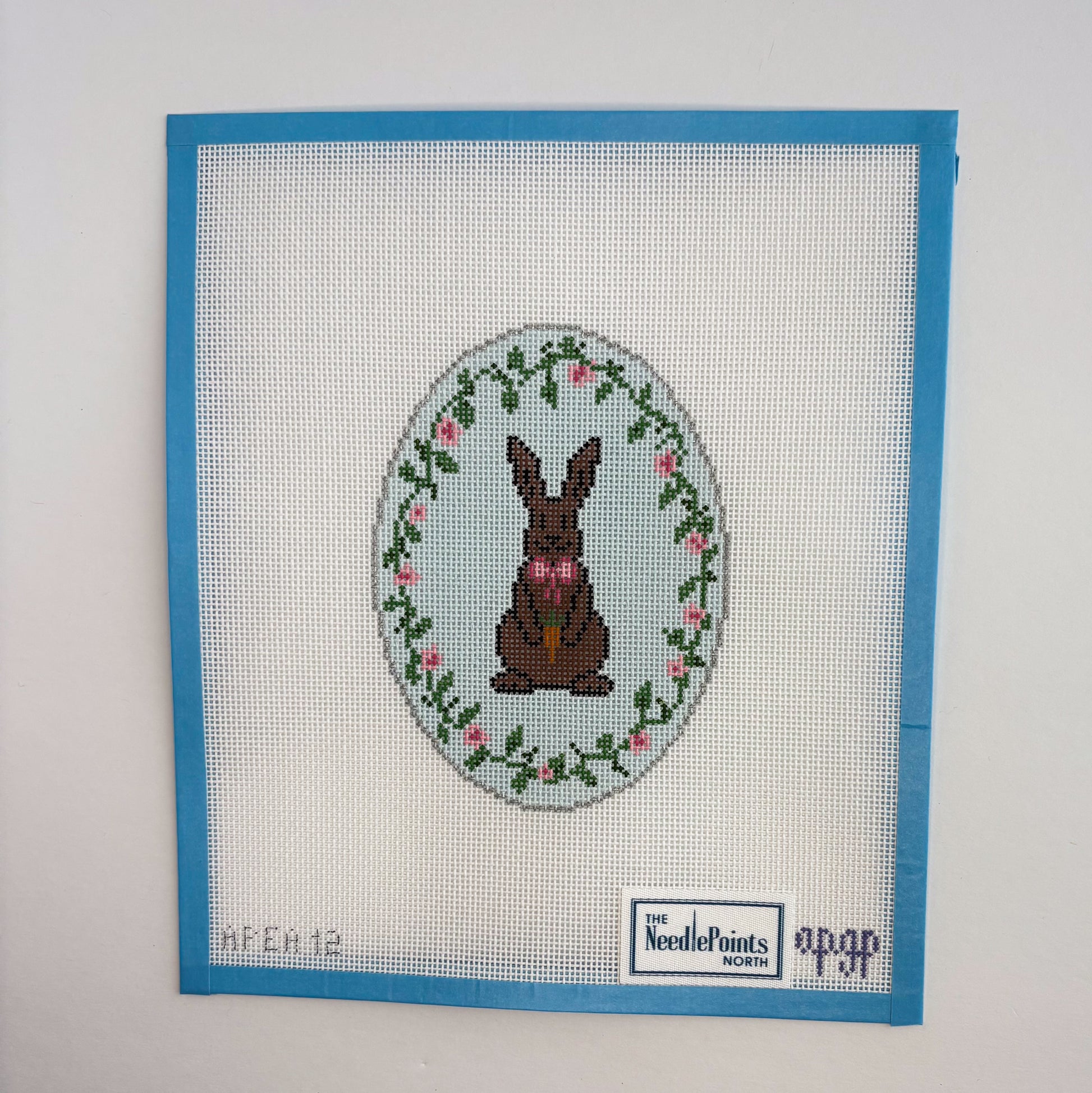 Chocolate Bunny Oval - Blue