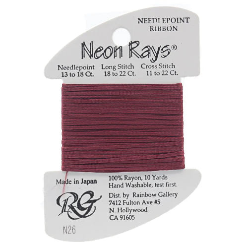 Neon Rays Burgundy
