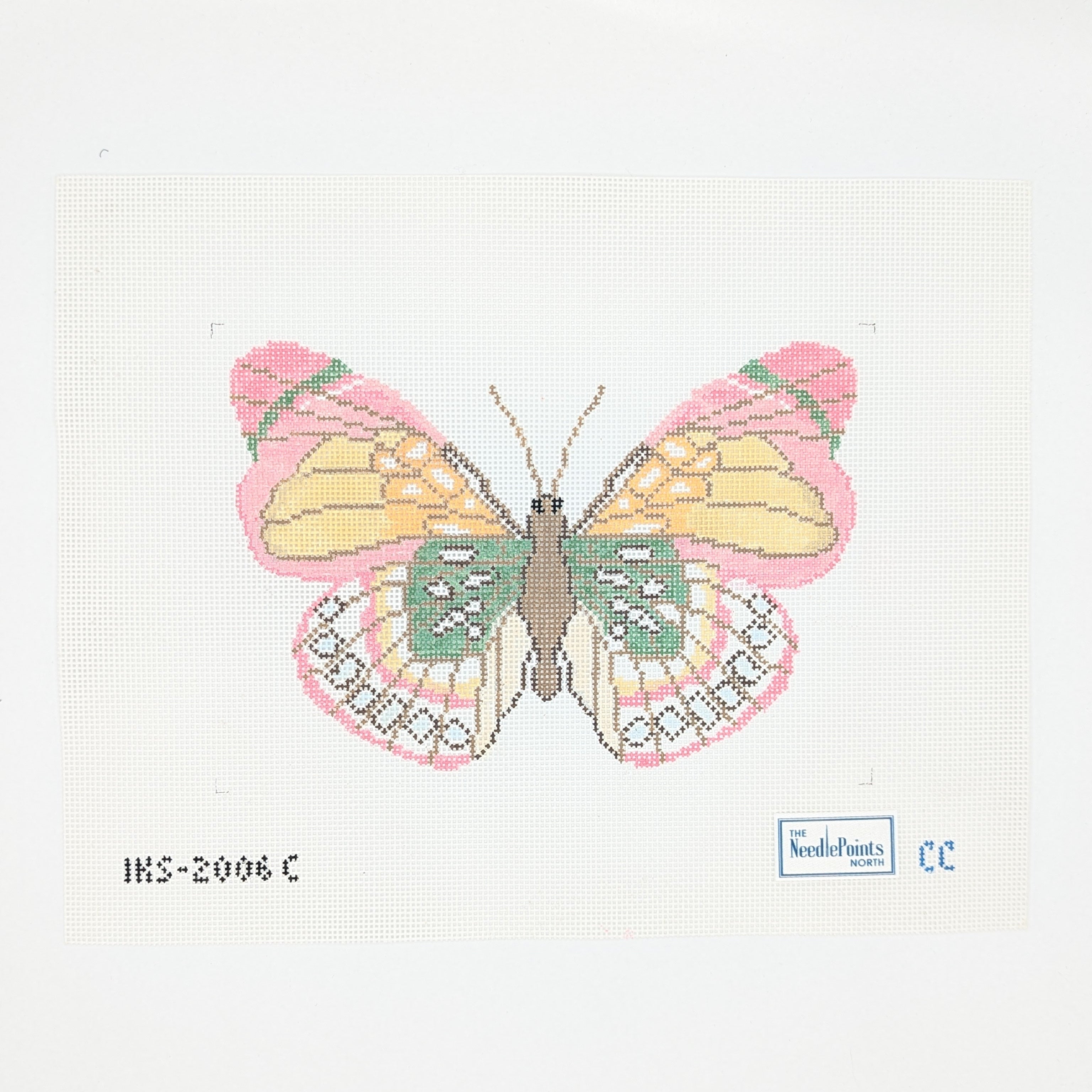 Large pink butterfly canvas