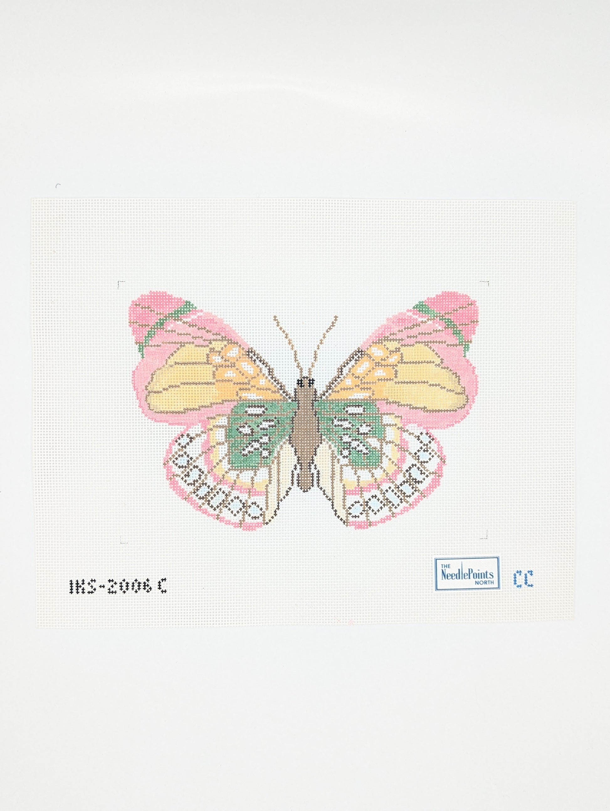Large pink butterfly canvas