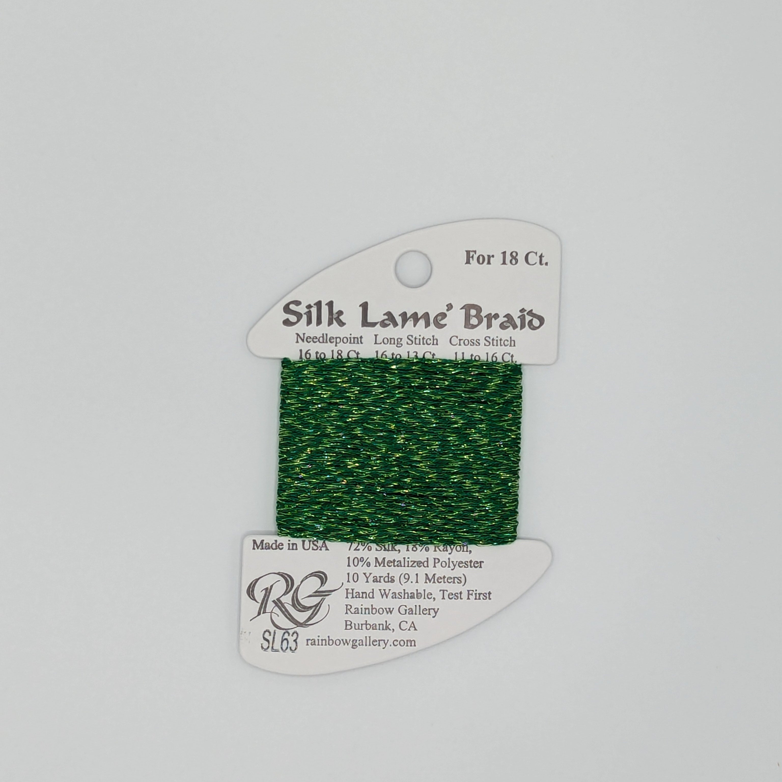 Silk Lame Braid Emerald