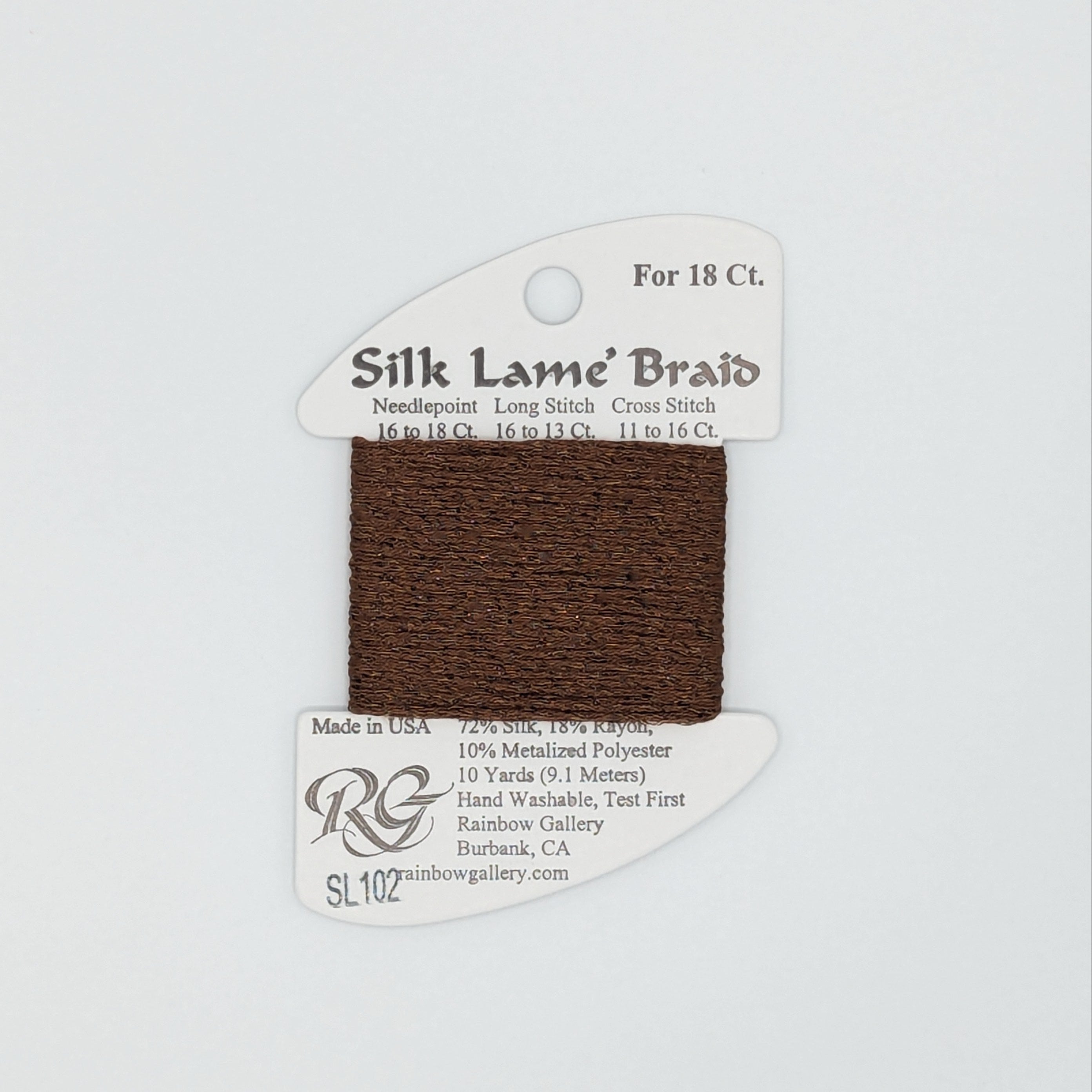 Silk Lame Braid Warm Brown