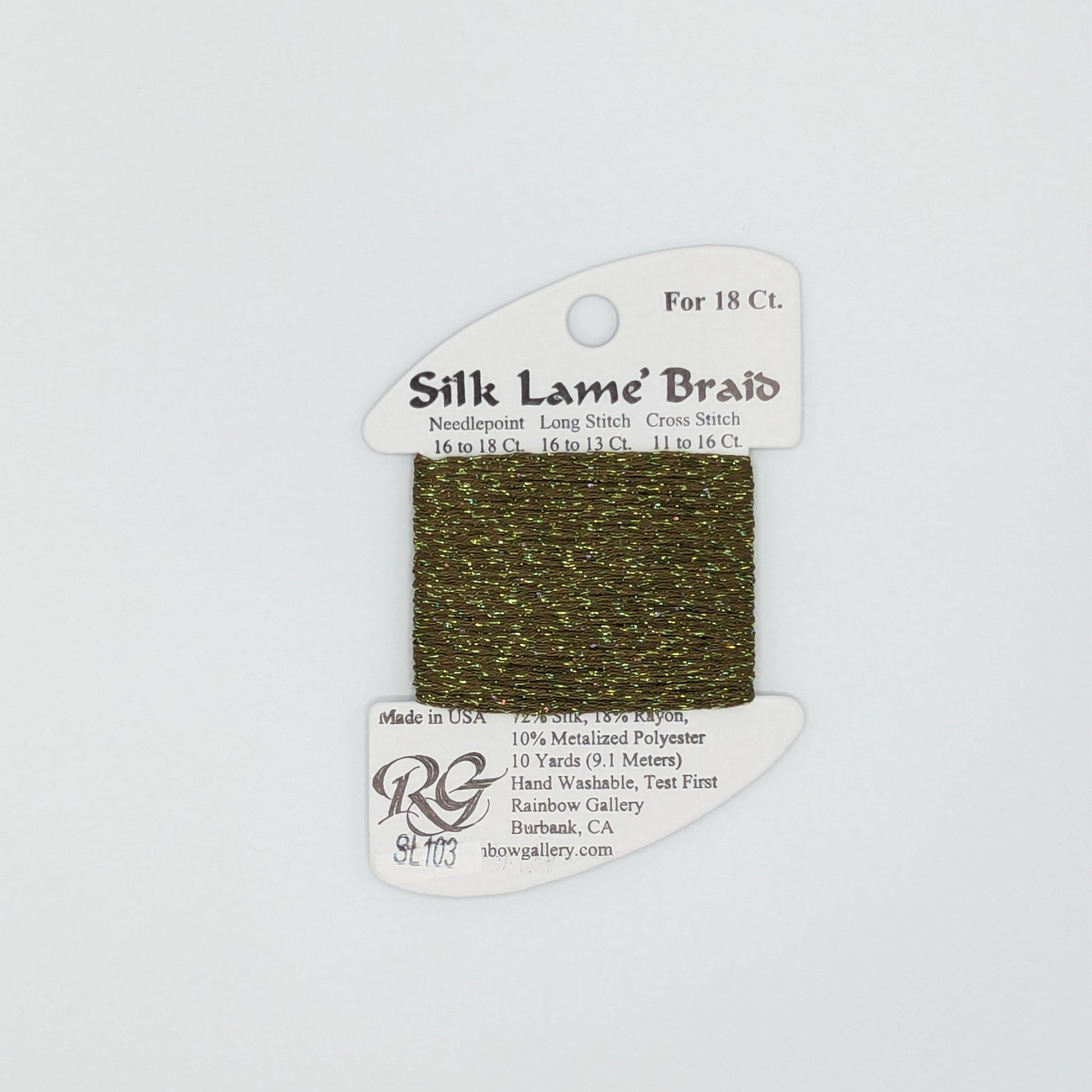 Silk Lame Braid Olive