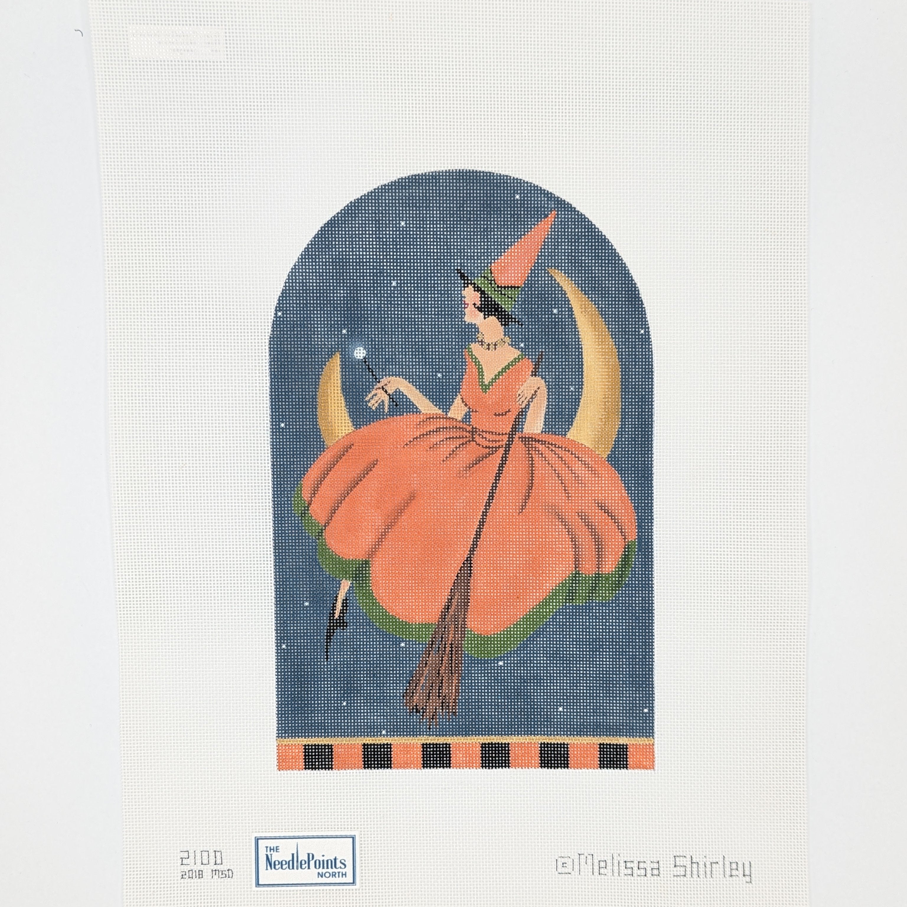 Witch on Moon with Broom