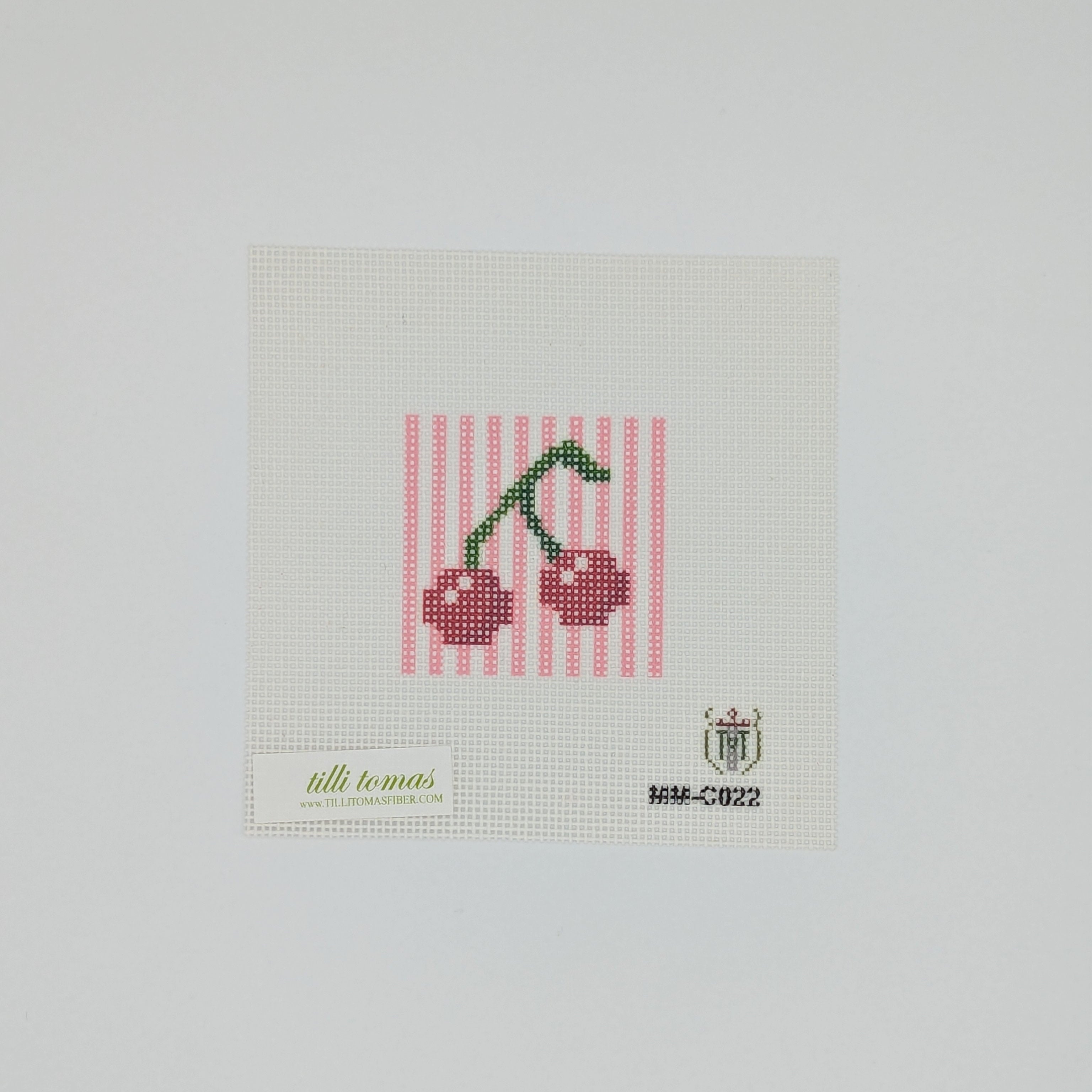 Cherries on Pink Stripes