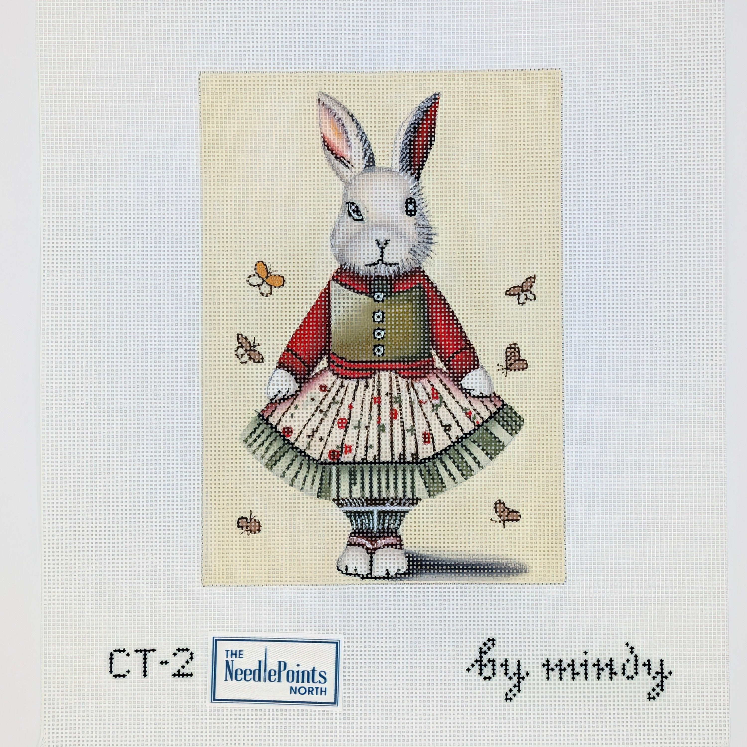 White Rabbit with Butterflies