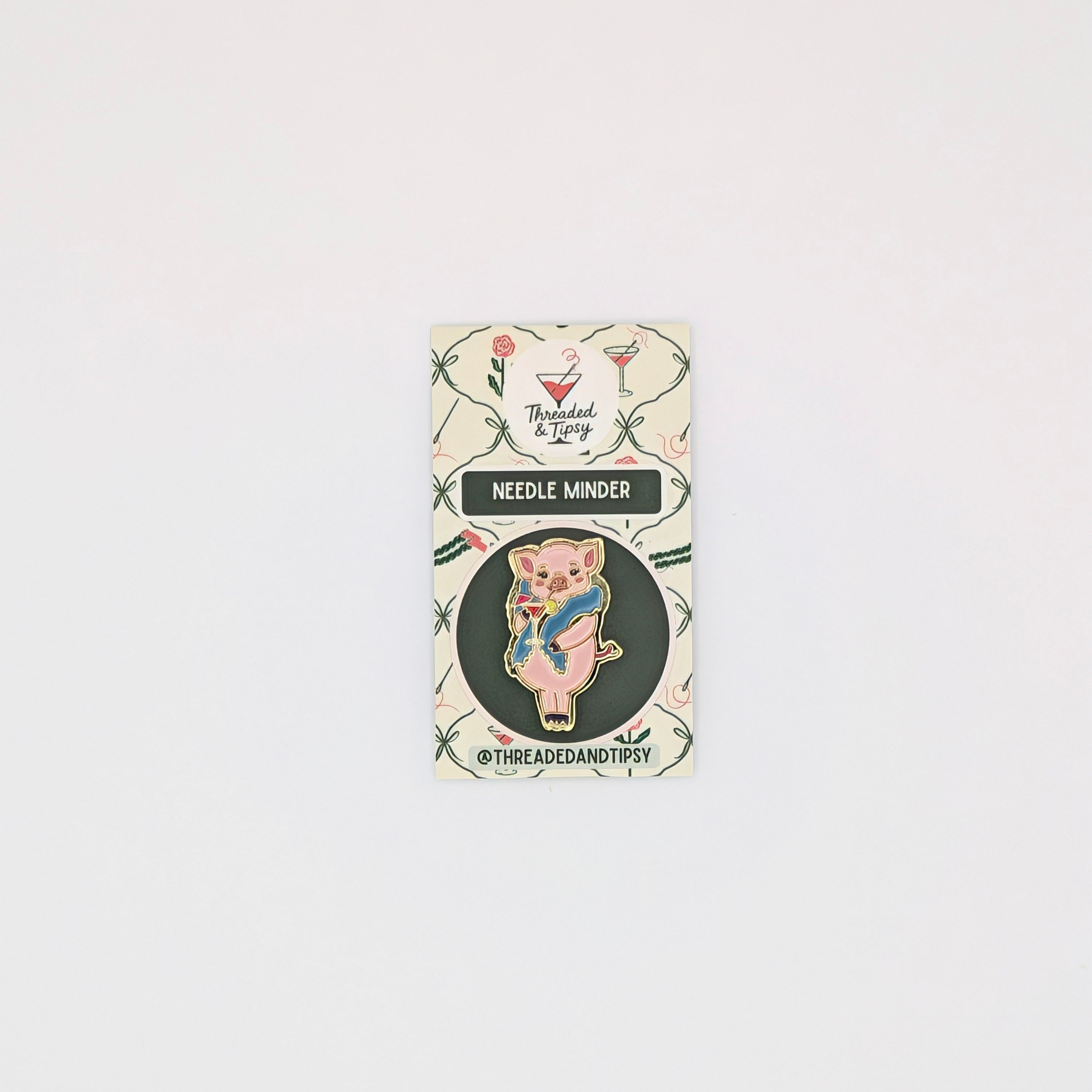 Piggy with Martini Needle Minder