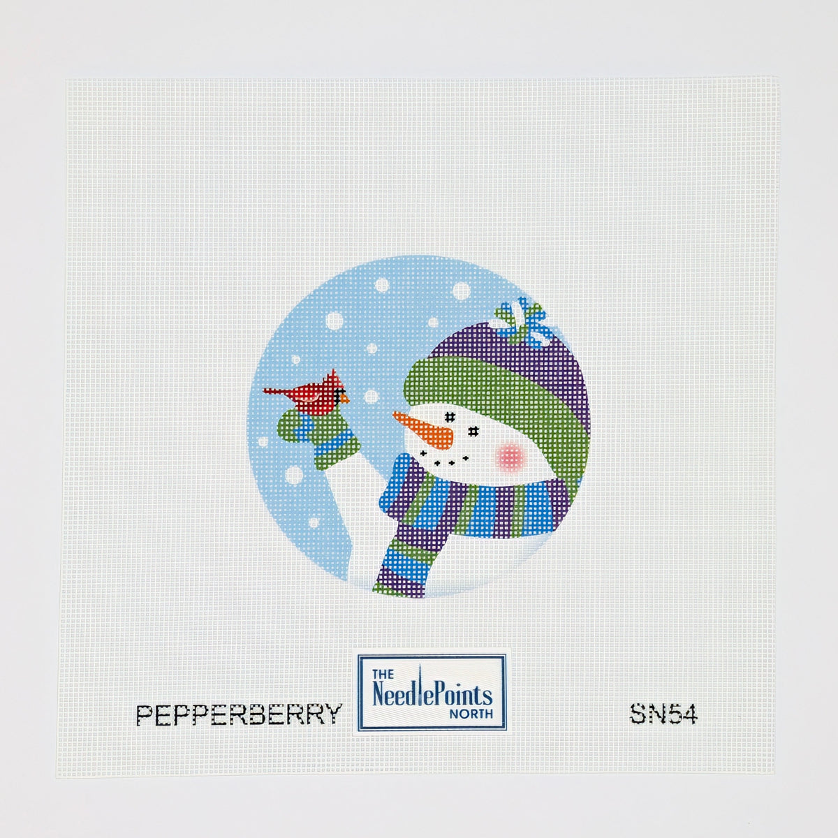 Snowman with Cardinal