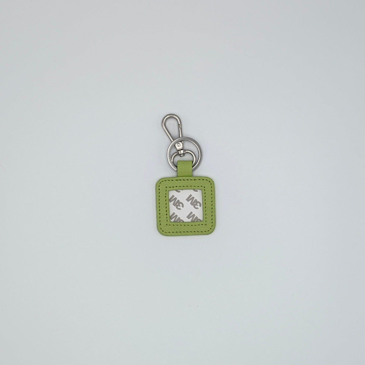 Square Leather Key Fob-Lime