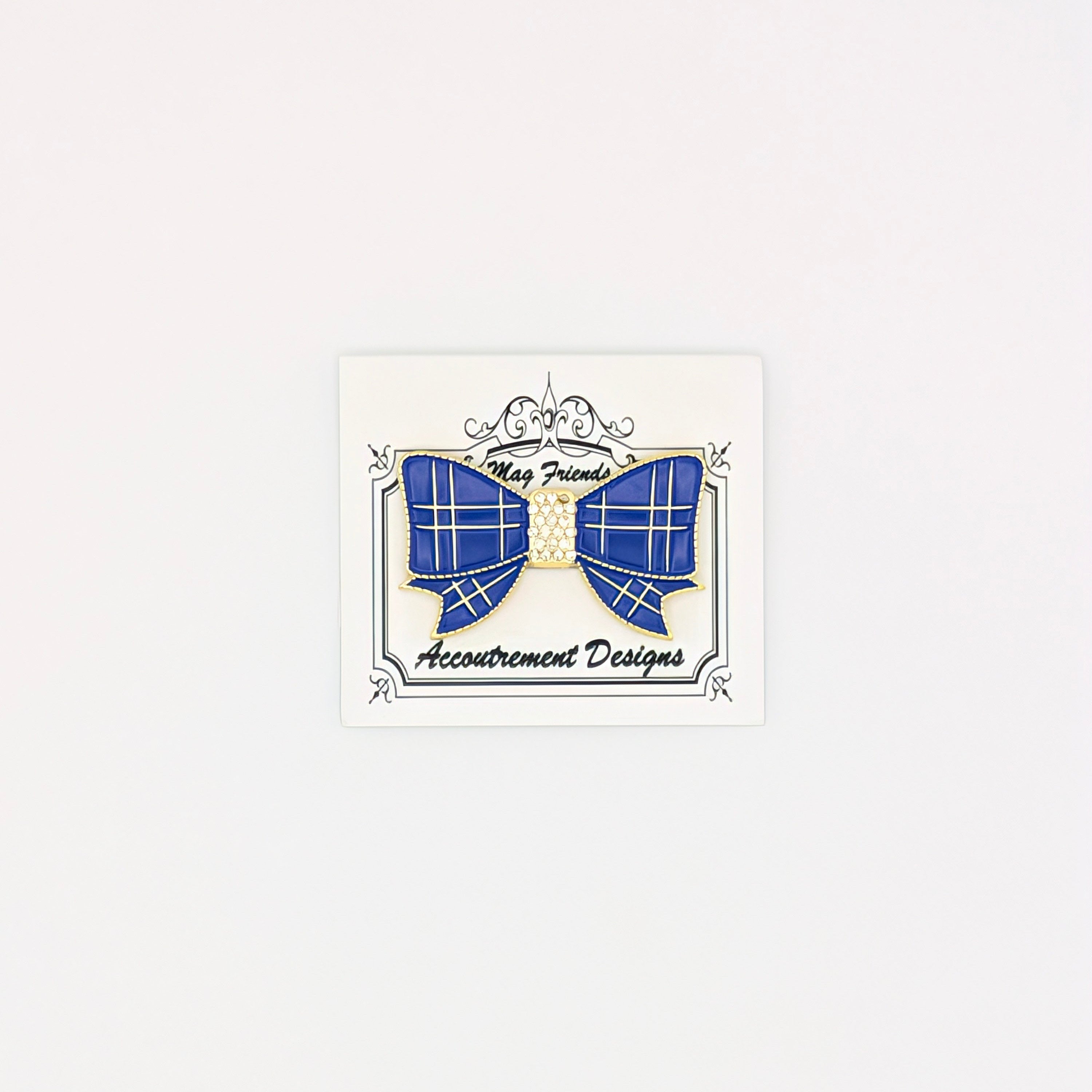 Sequined Blue Bow Needle Minder