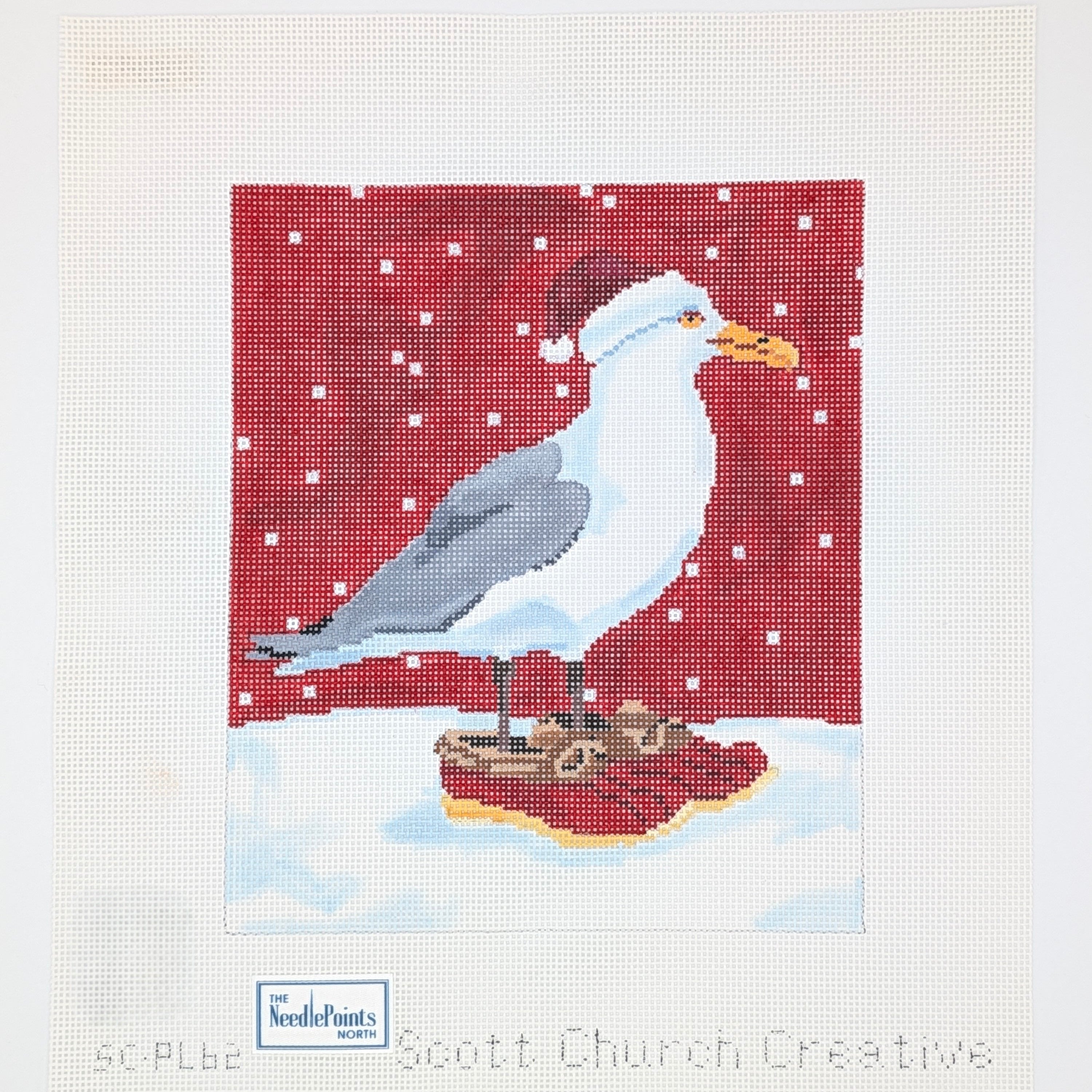 Seagull with Santa hat