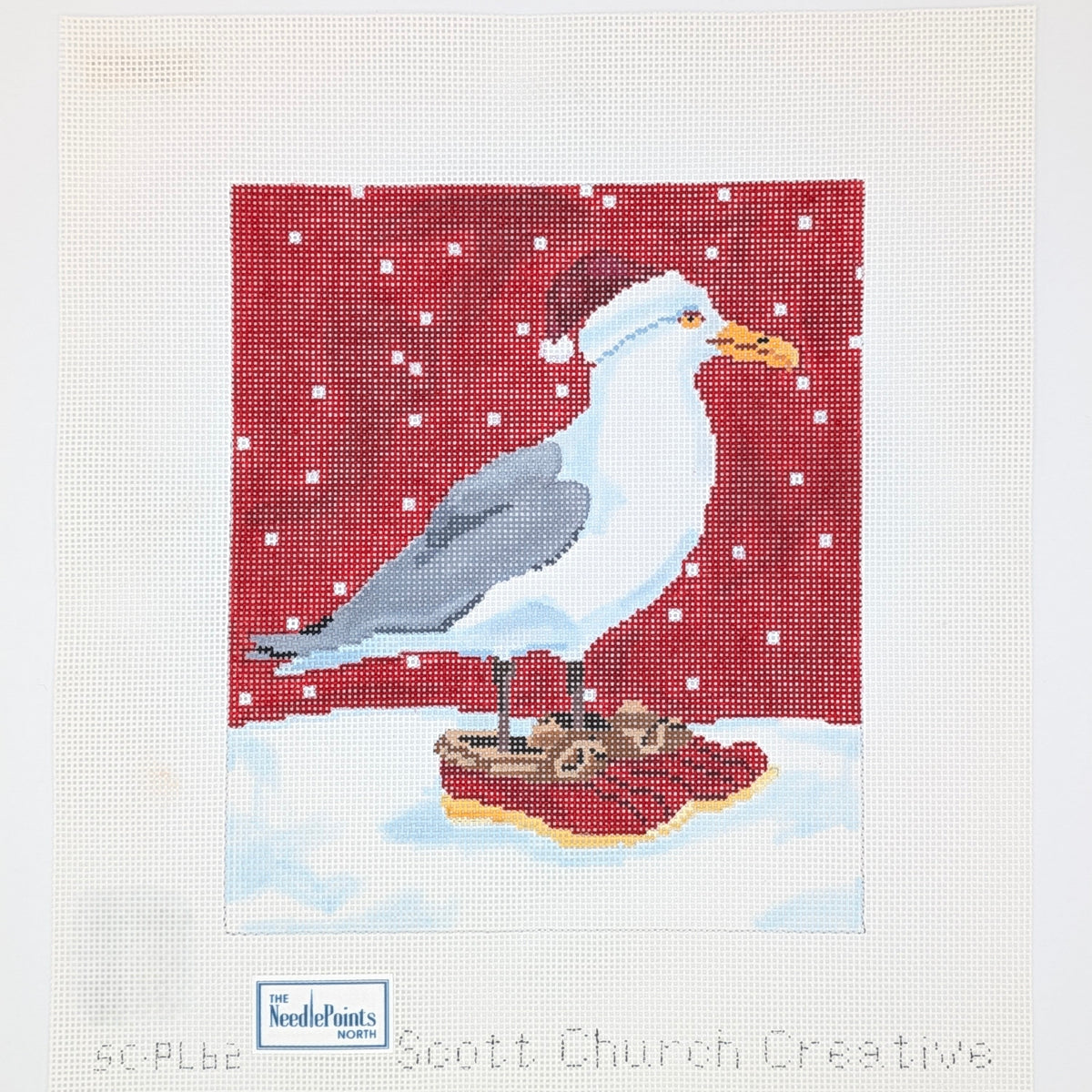 Seagull with Santa hat