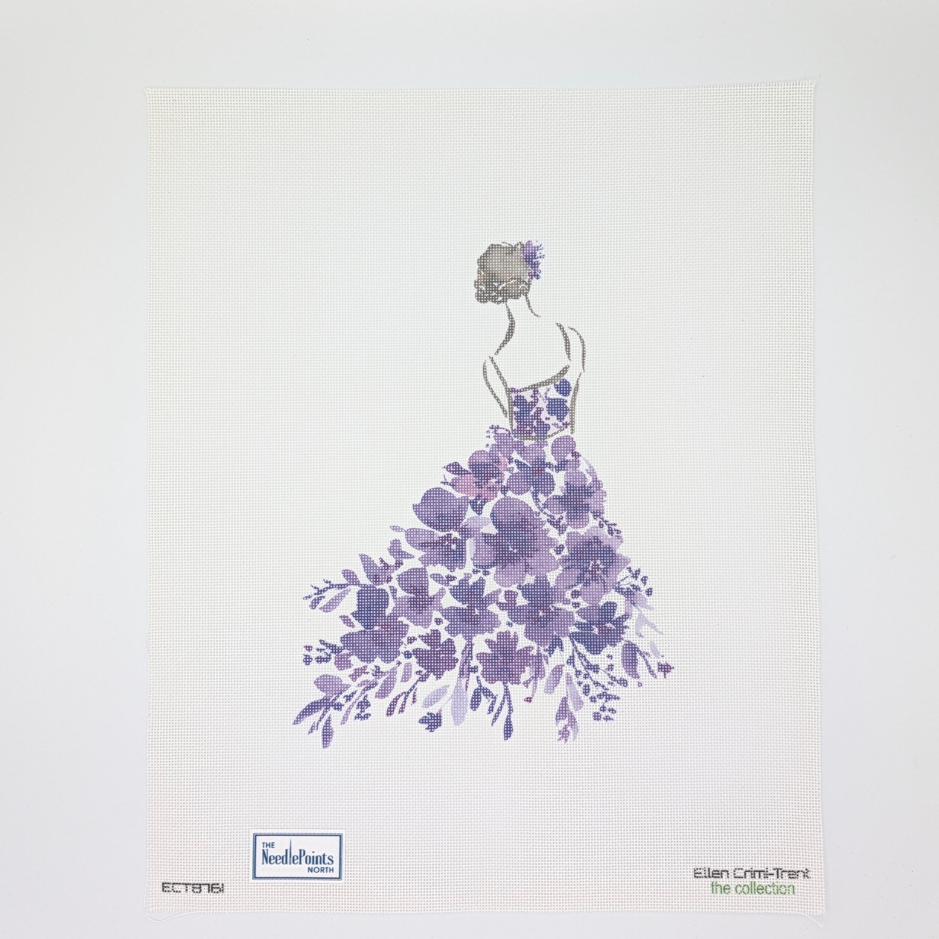 Lady with Purple Flowers
